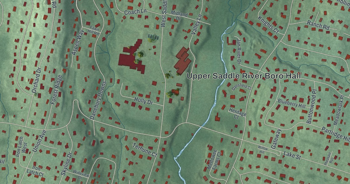 Map of Upper Saddle River, New Jersey