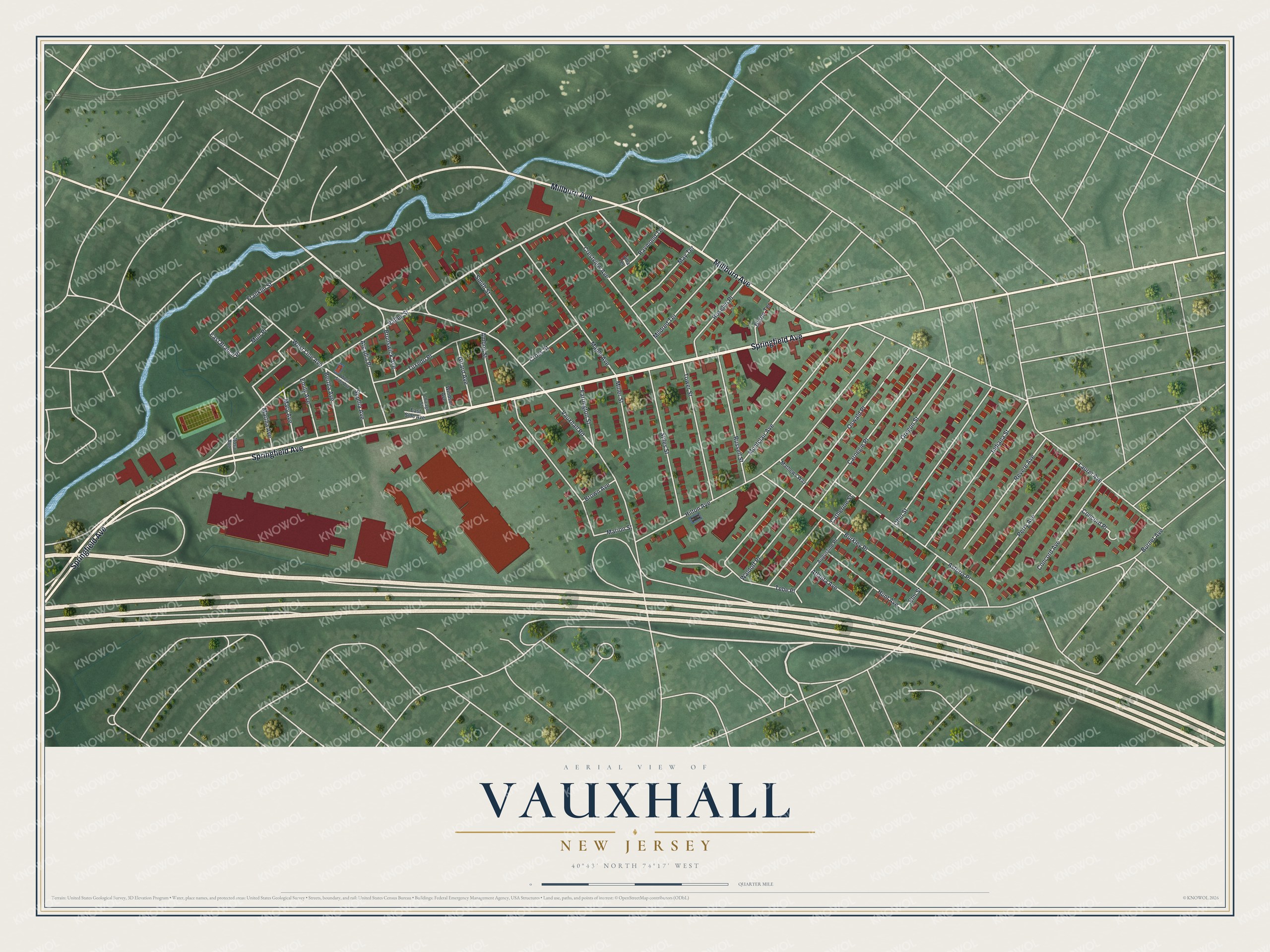 Watermarked full-map preview of Vauxhall, New Jersey