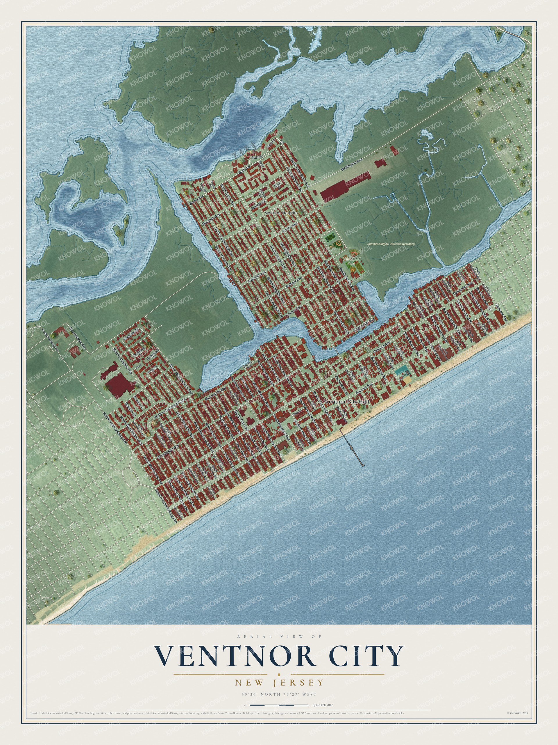 Watermarked full-map preview of Ventnor City, New Jersey