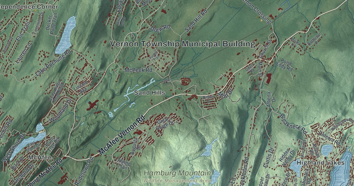 Map of Vernon, New Jersey