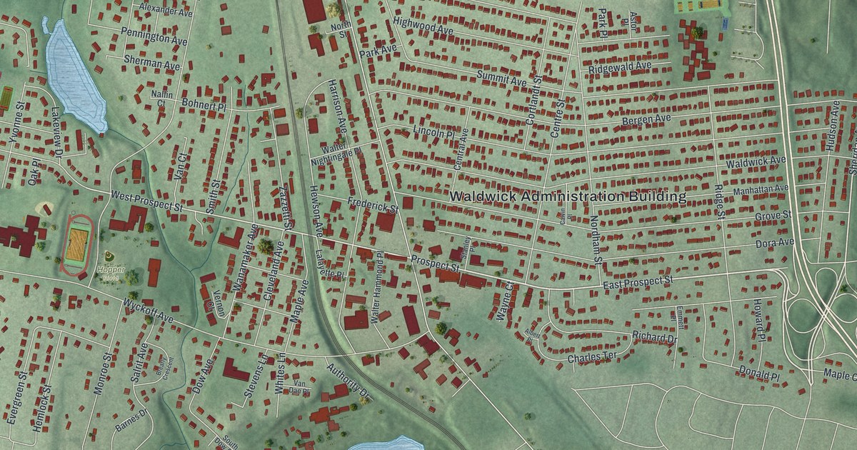 Map of Waldwick, New Jersey