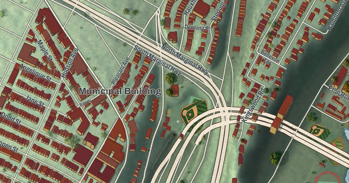 Map of Weehawken, New Jersey