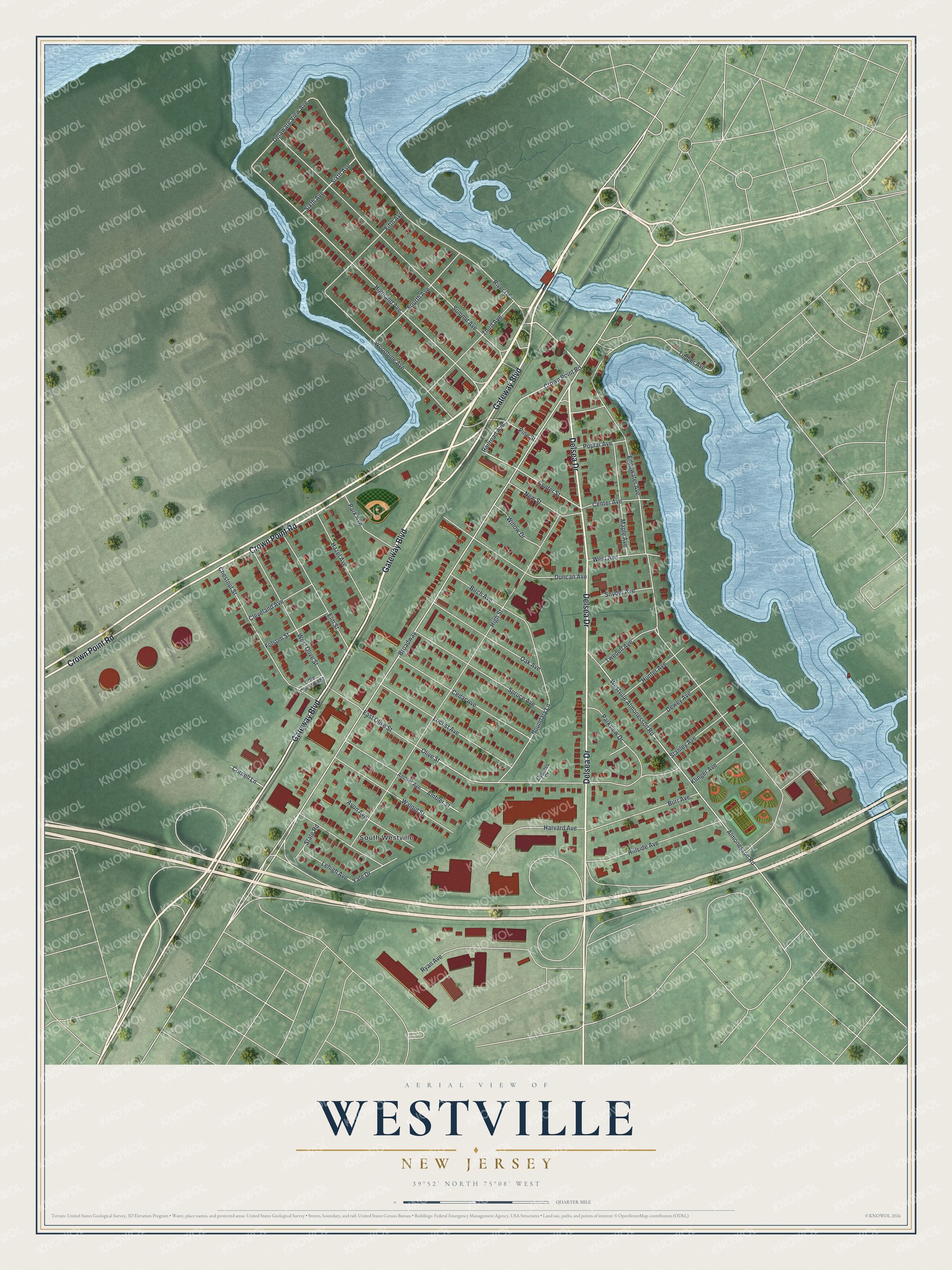Watermarked full-map preview of Westville, New Jersey