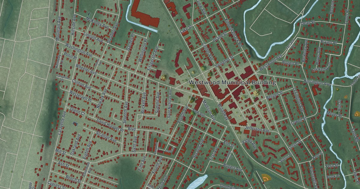 Map of Westwood, New Jersey