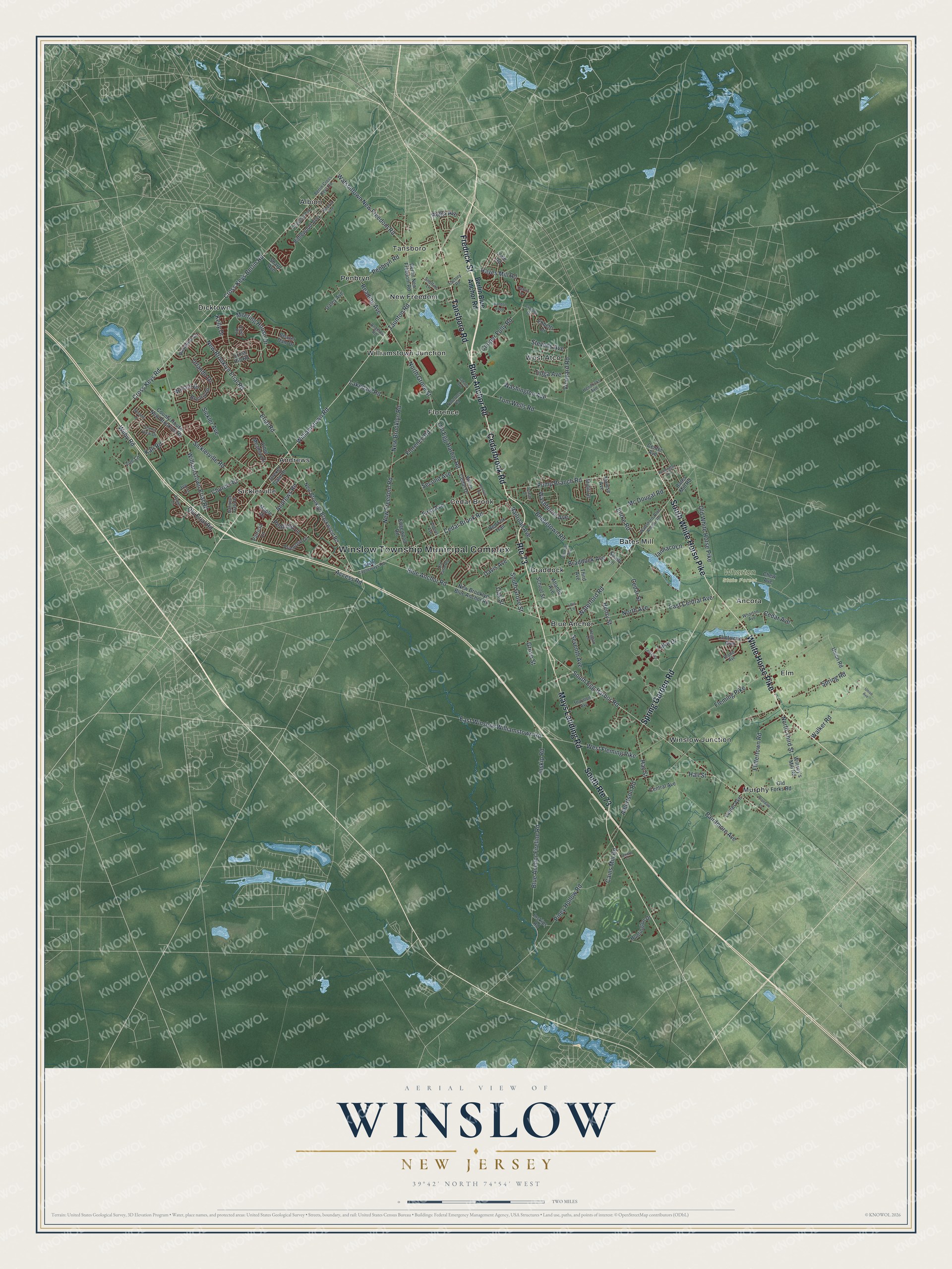 Watermarked full-map preview of Winslow, New Jersey