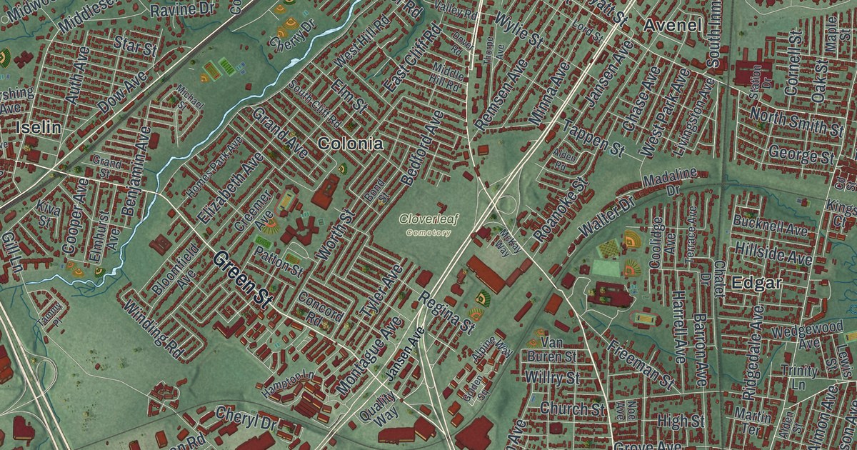 Map of Woodbridge, New Jersey