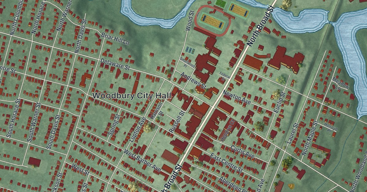 Map of Woodbury, New Jersey
