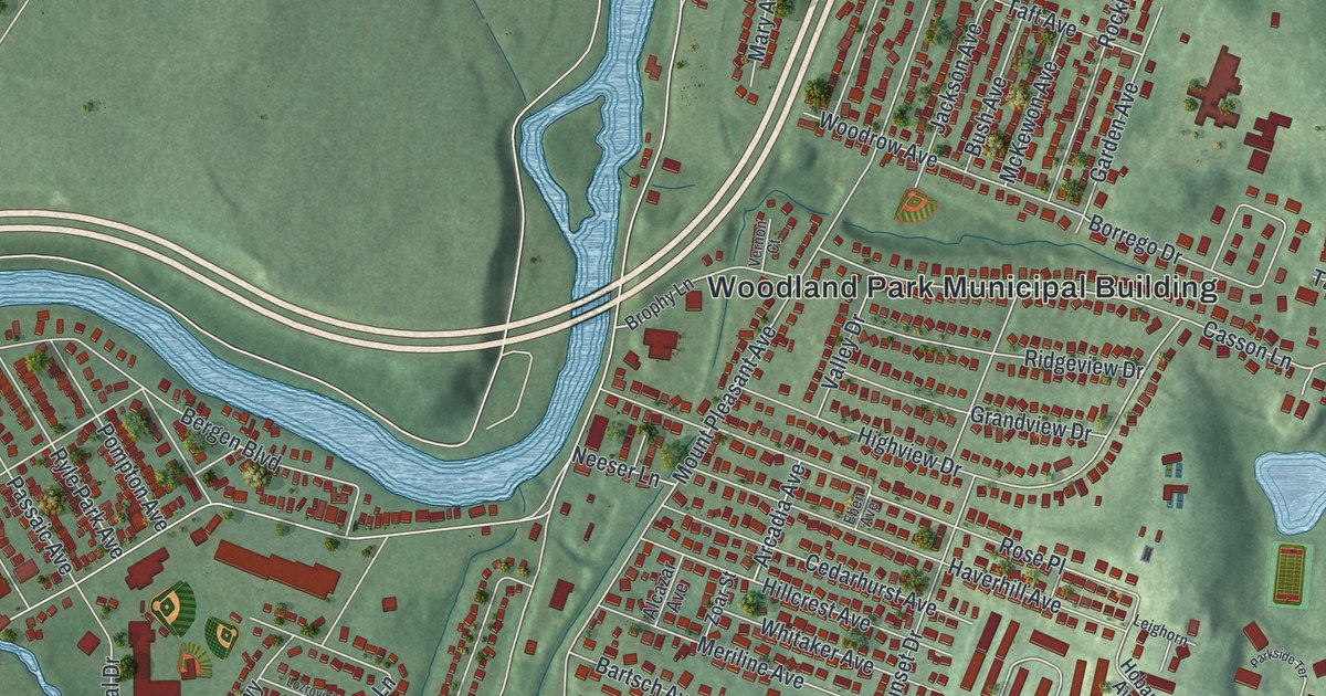 Map of Woodland Park, New Jersey