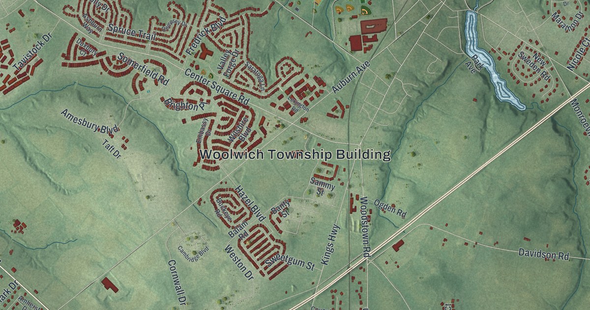 Map of Woolwich, New Jersey