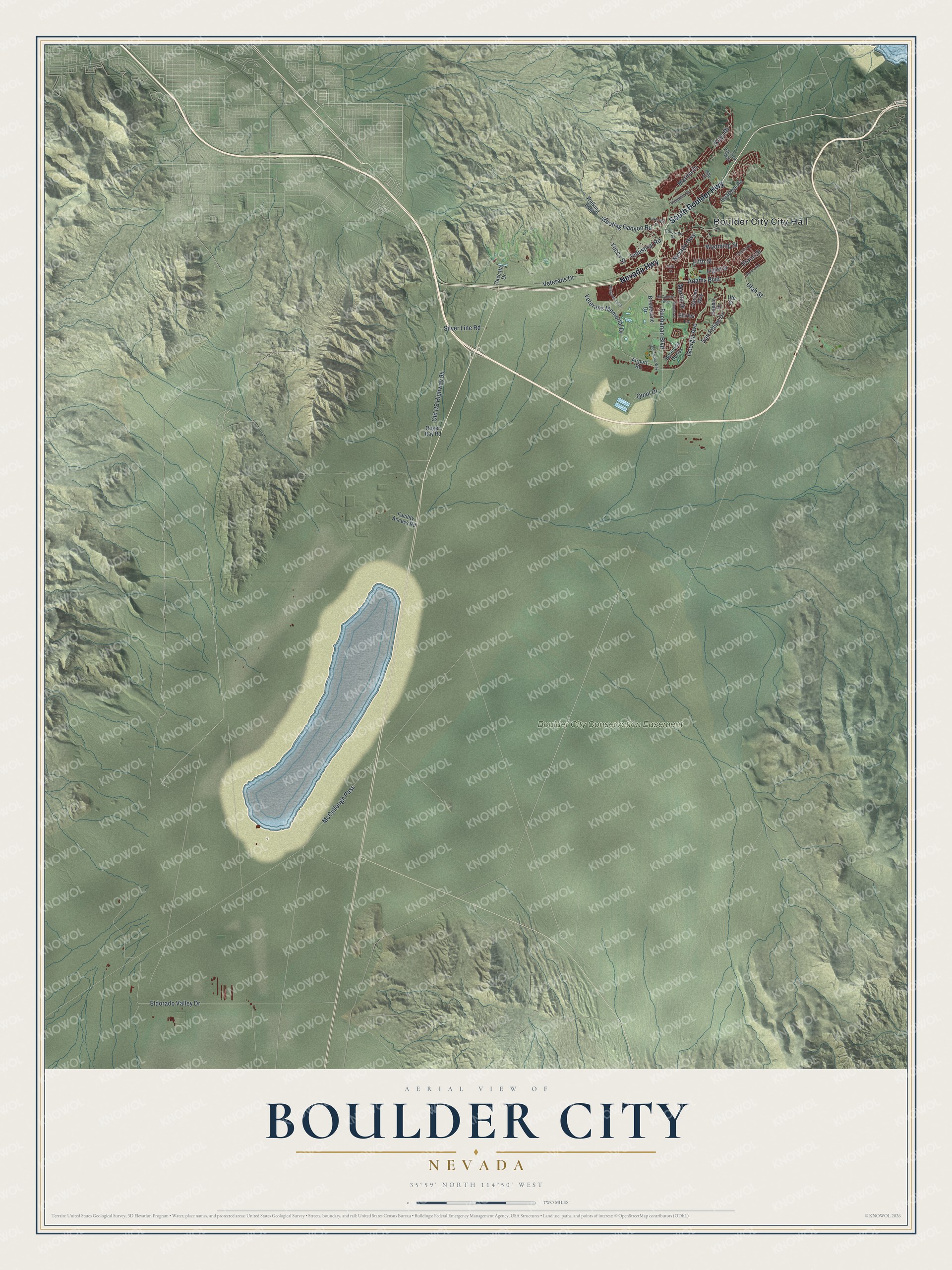 Watermarked full-map preview of Boulder City, Nevada