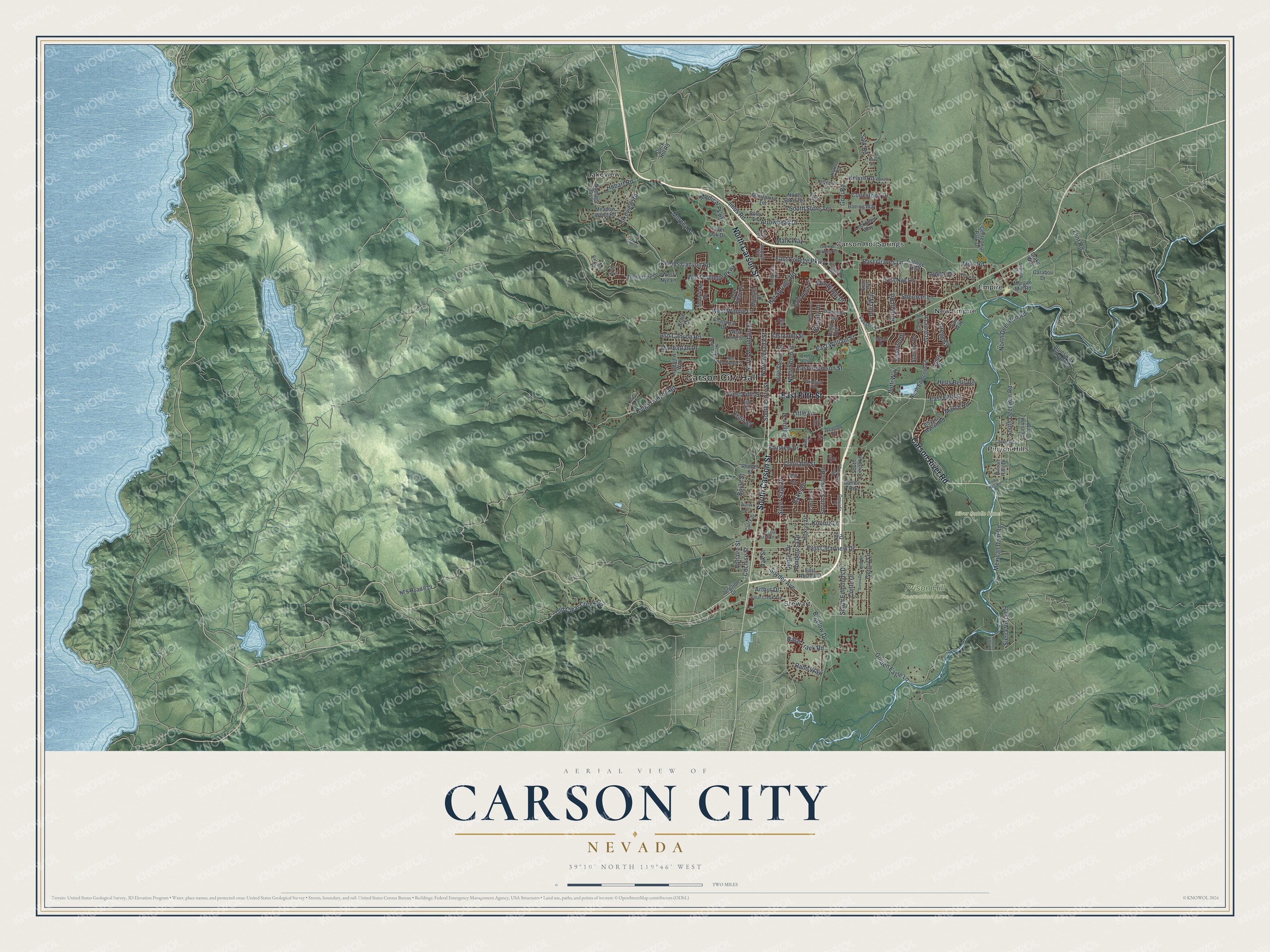 Watermarked full-map preview of Carson City, Nevada