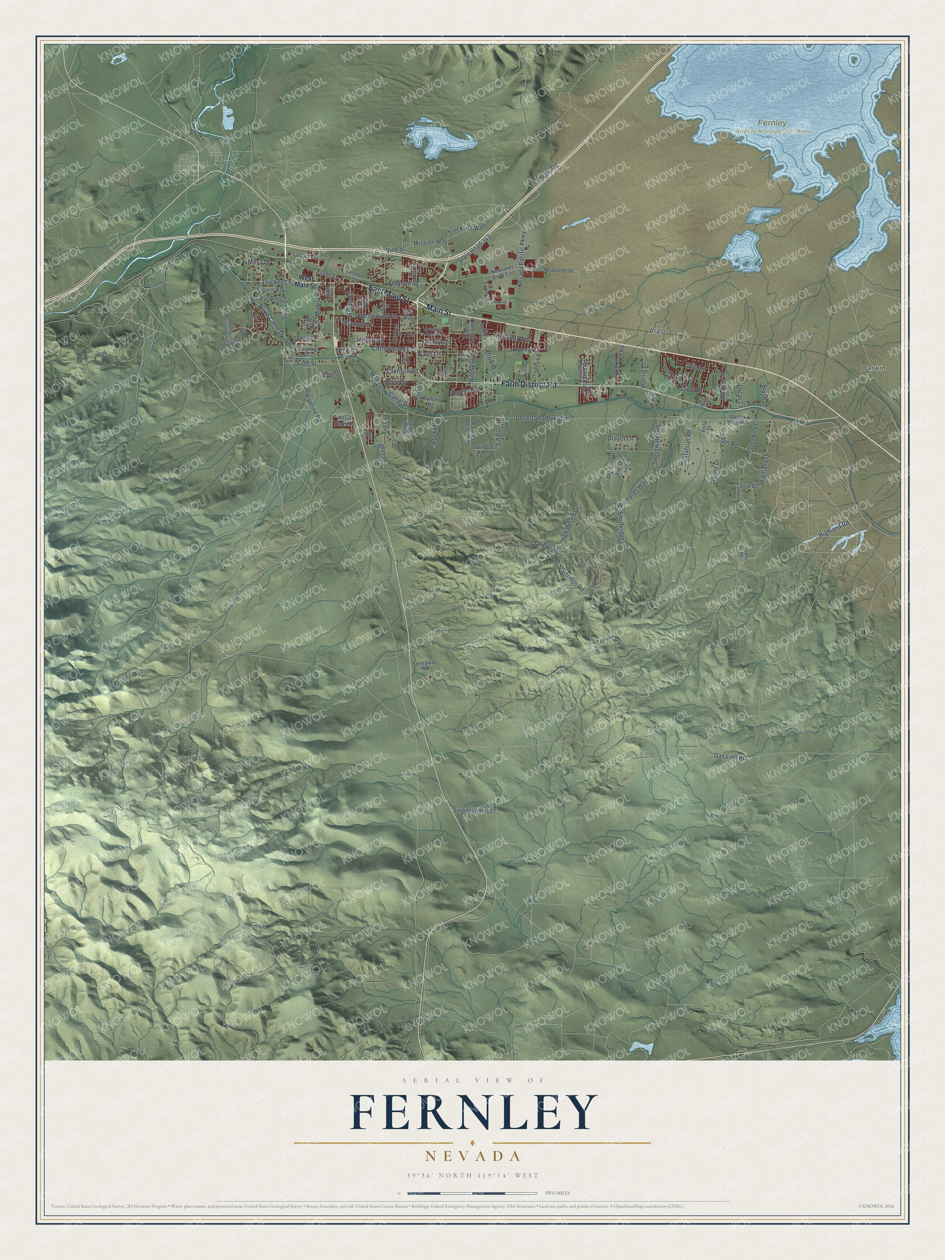 Watermarked full-map preview of Fernley, Nevada