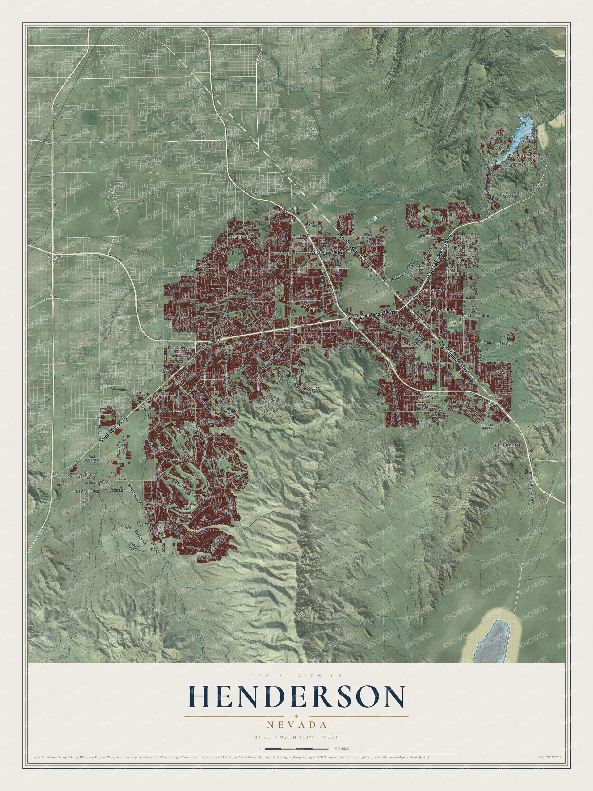 Watermarked full-map preview of Henderson, Nevada