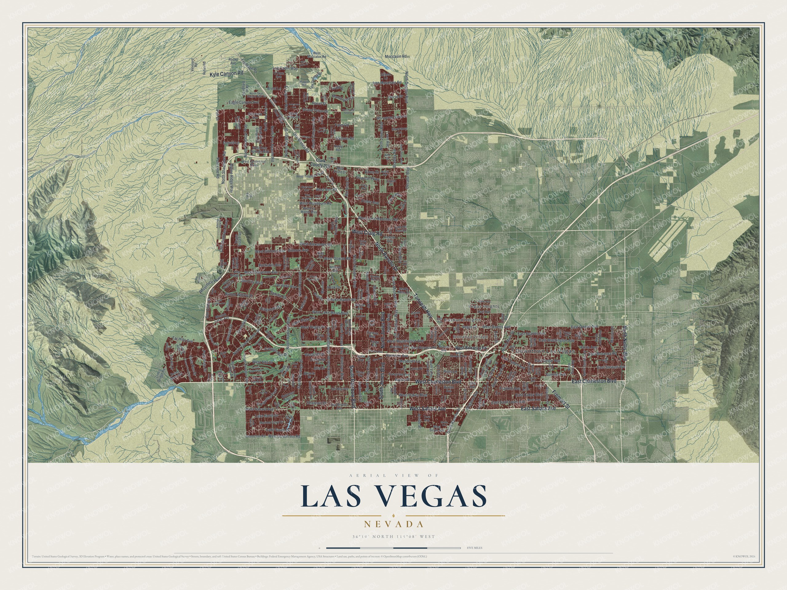 Watermarked full-map preview of Las Vegas, Nevada