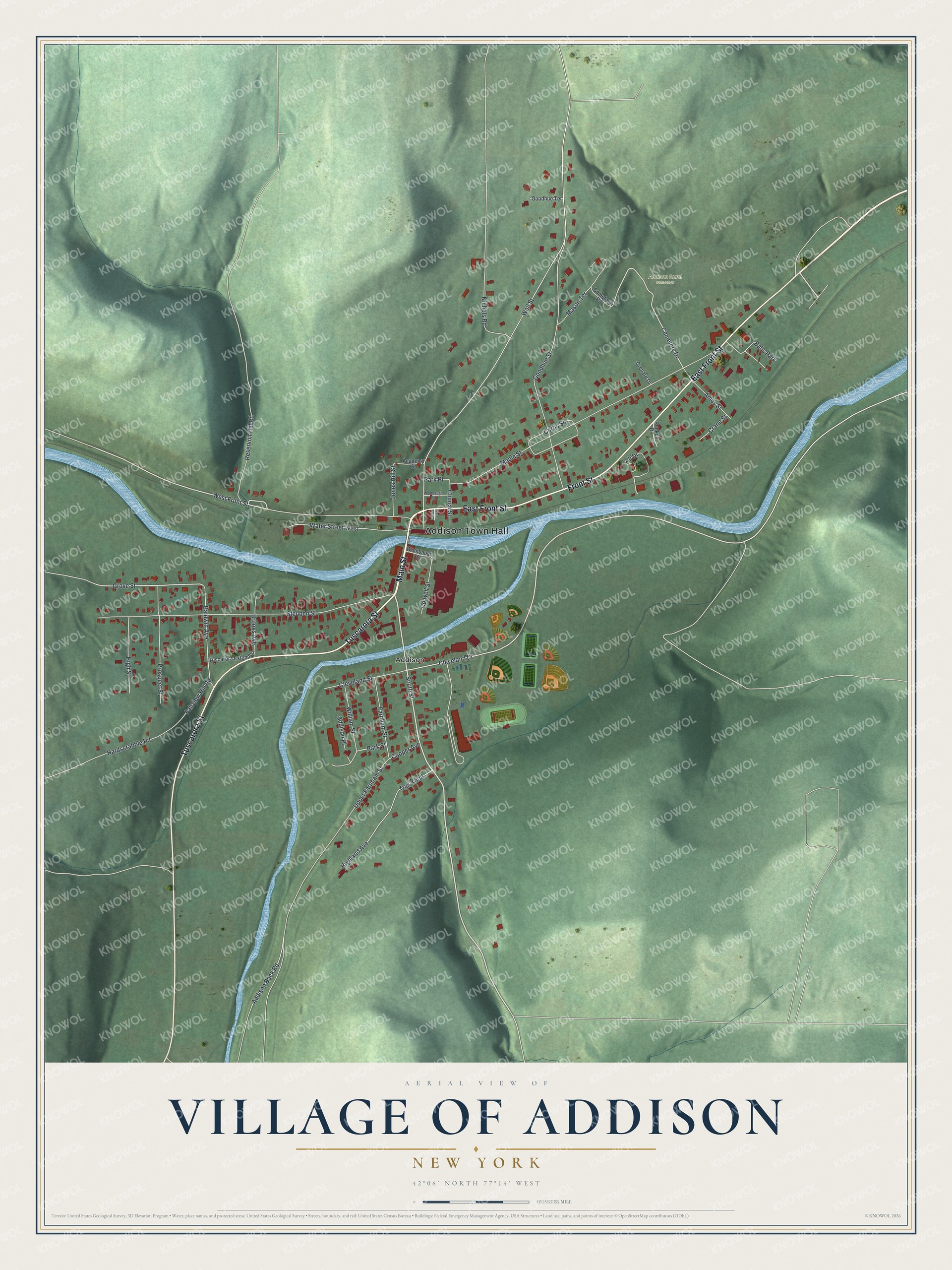 Watermarked full-map preview of Addison, New York