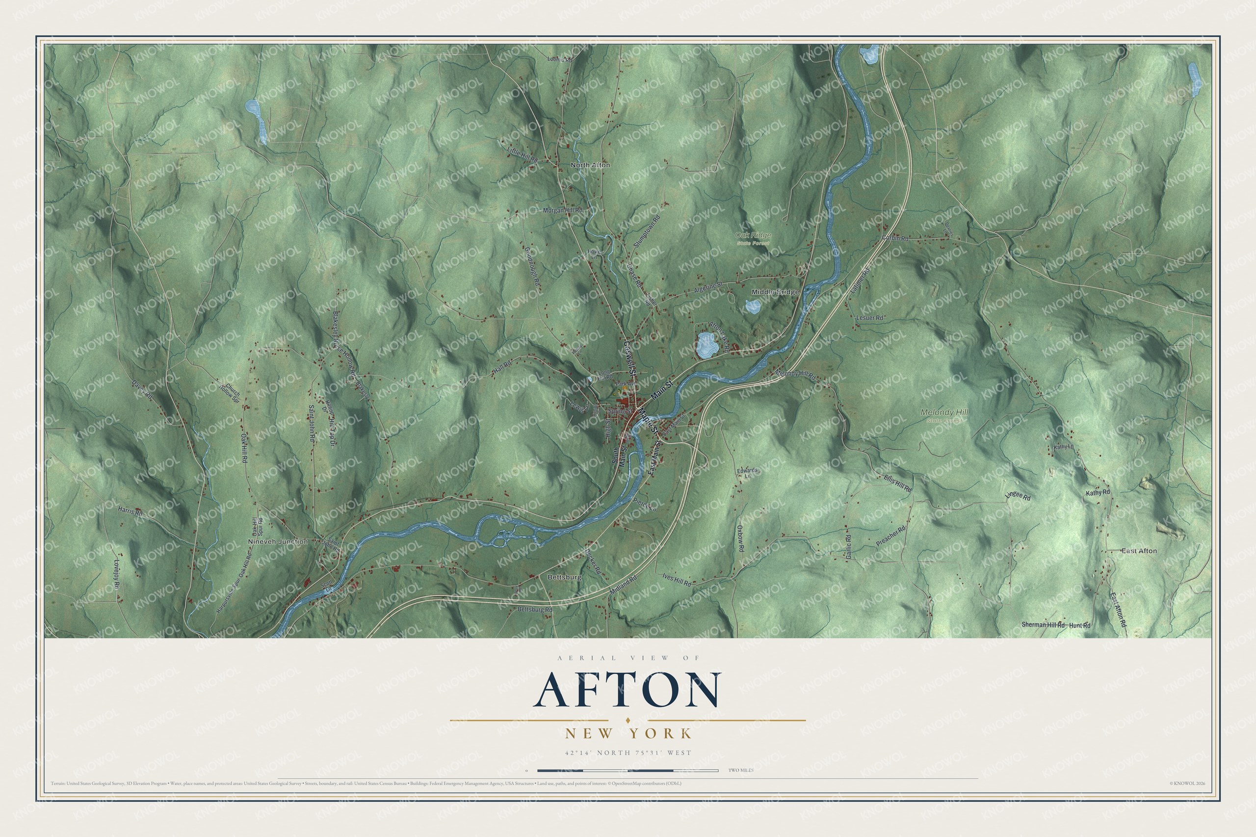 Watermarked full-map preview of Afton, New York