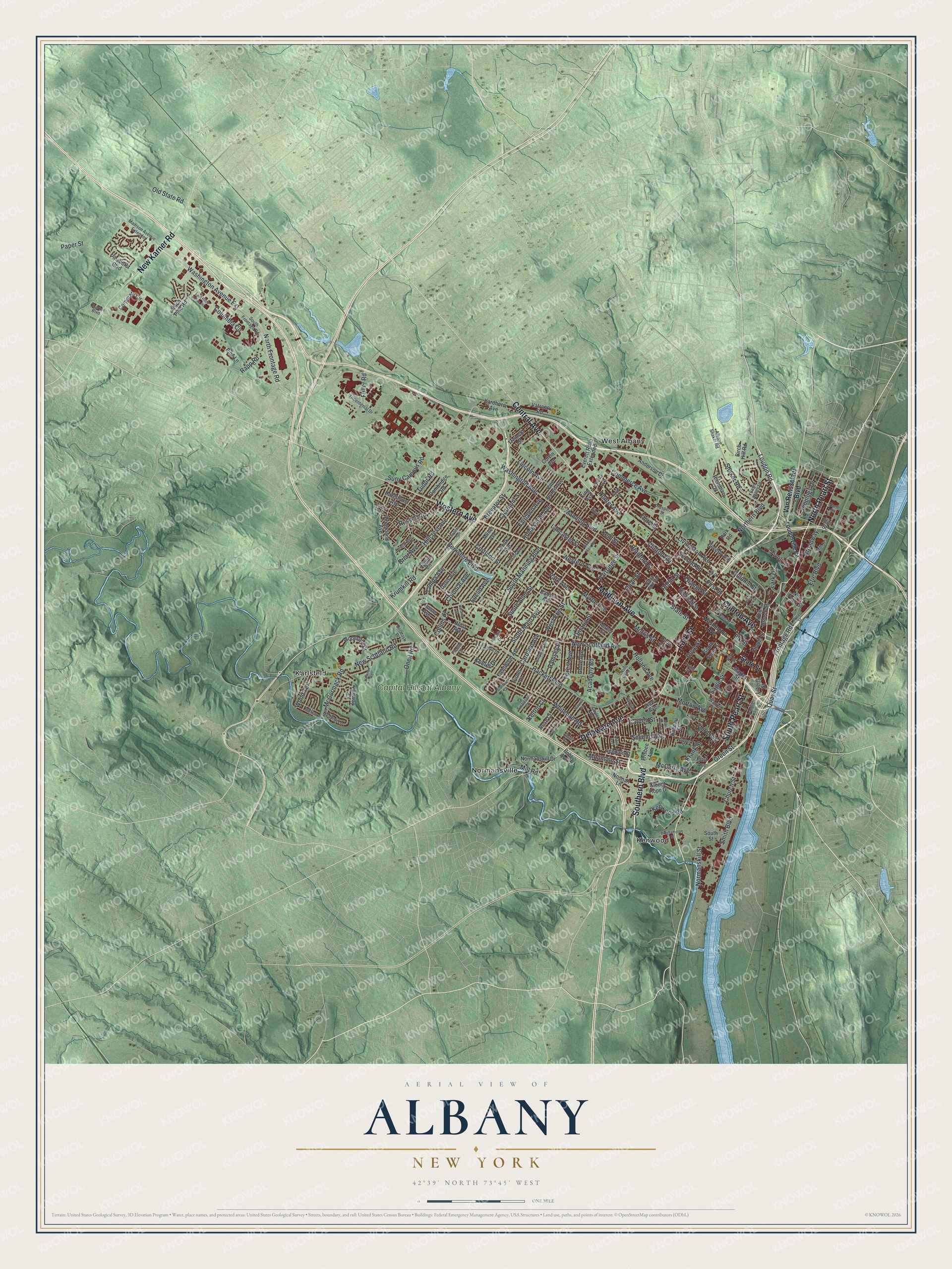 Watermarked full-map preview of Albany, New York
