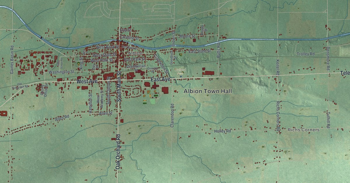 Map of Albion, Orleans County, New York