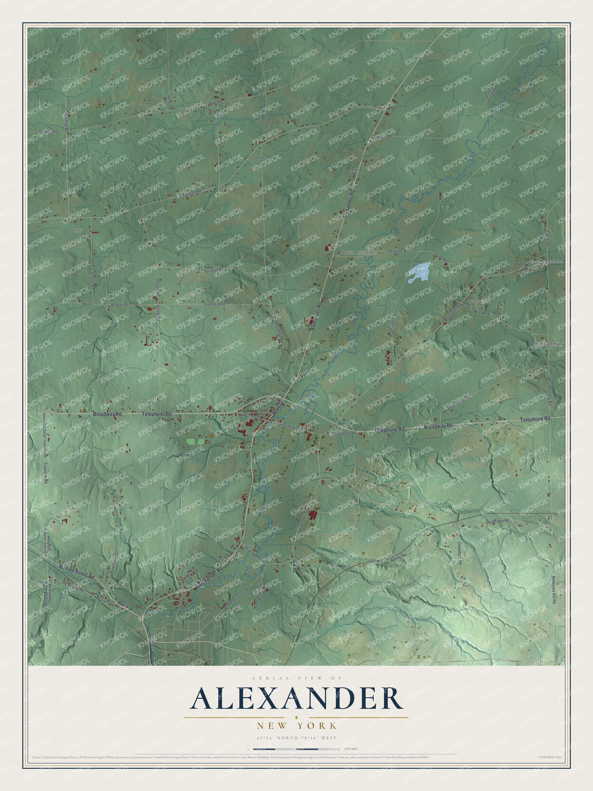 Watermarked full-map preview of Alexander, New York