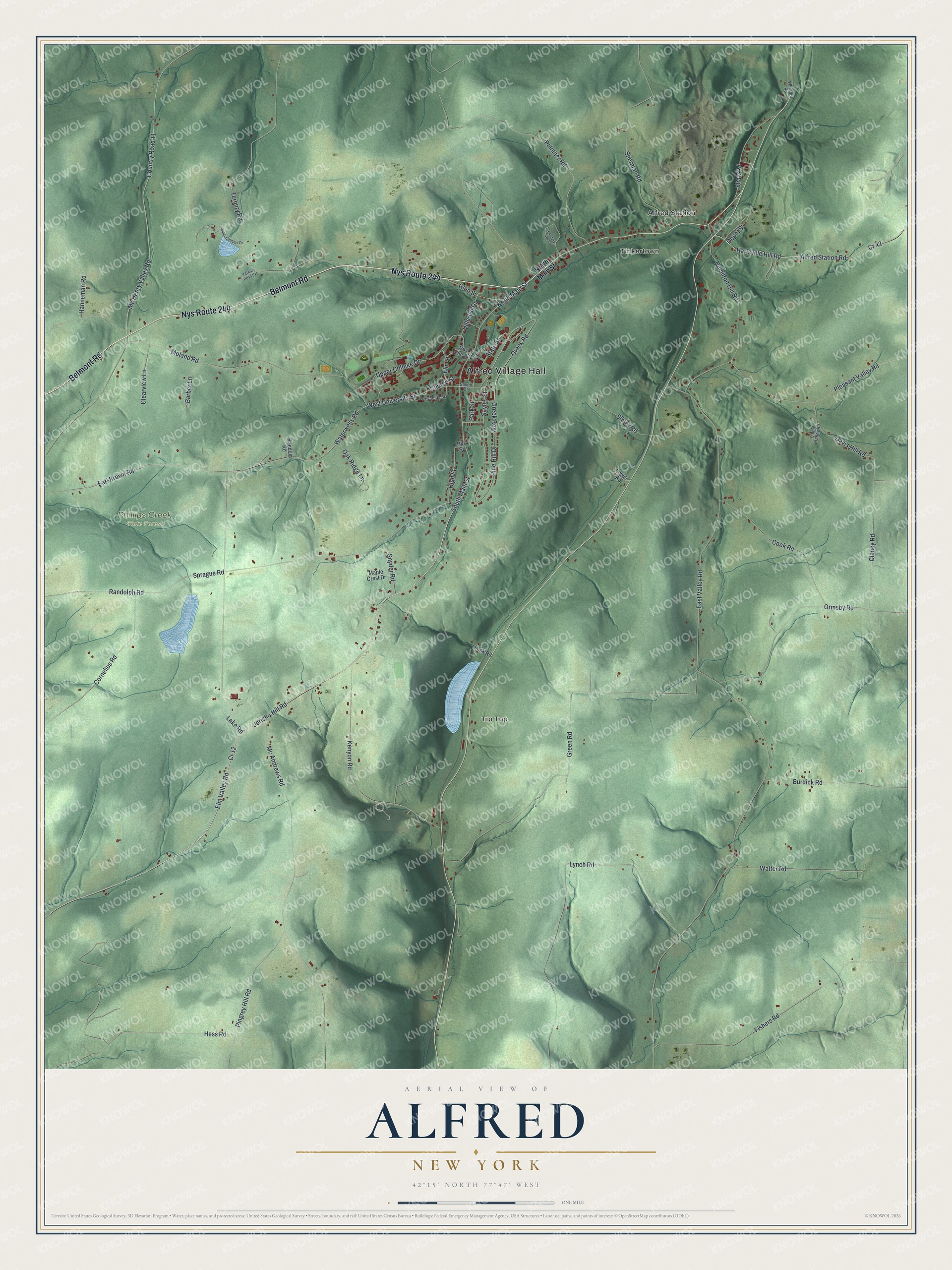 Watermarked full-map preview of Alfred, New York