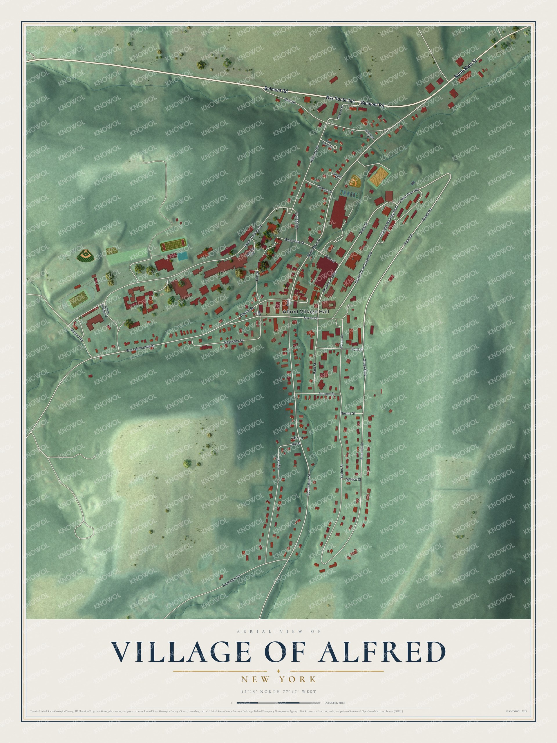Watermarked full-map preview of Alfred, New York