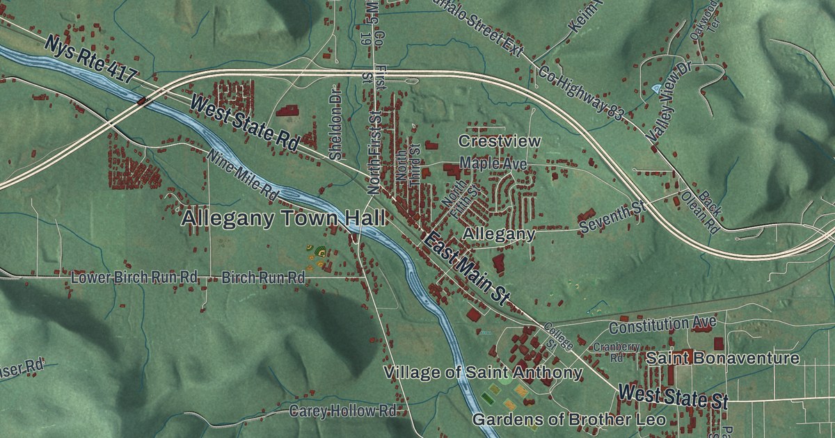 Map of Allegany, New York