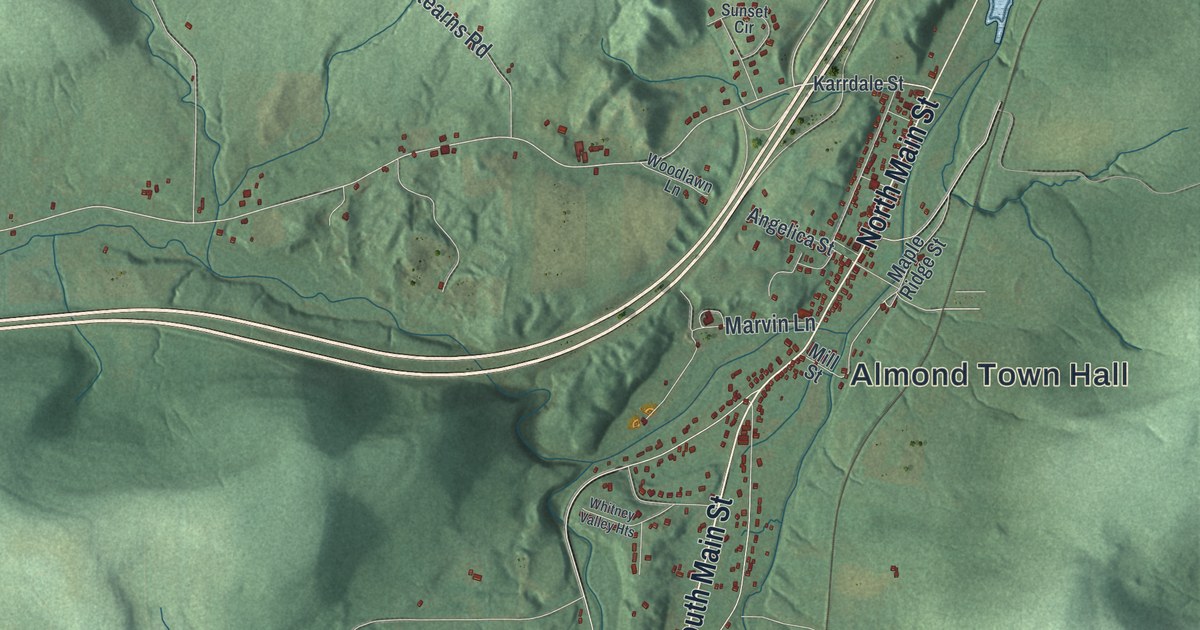Map of Almond, New York
