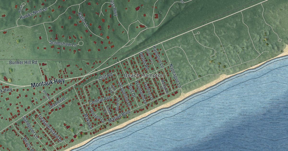 Map of Amagansett, New York