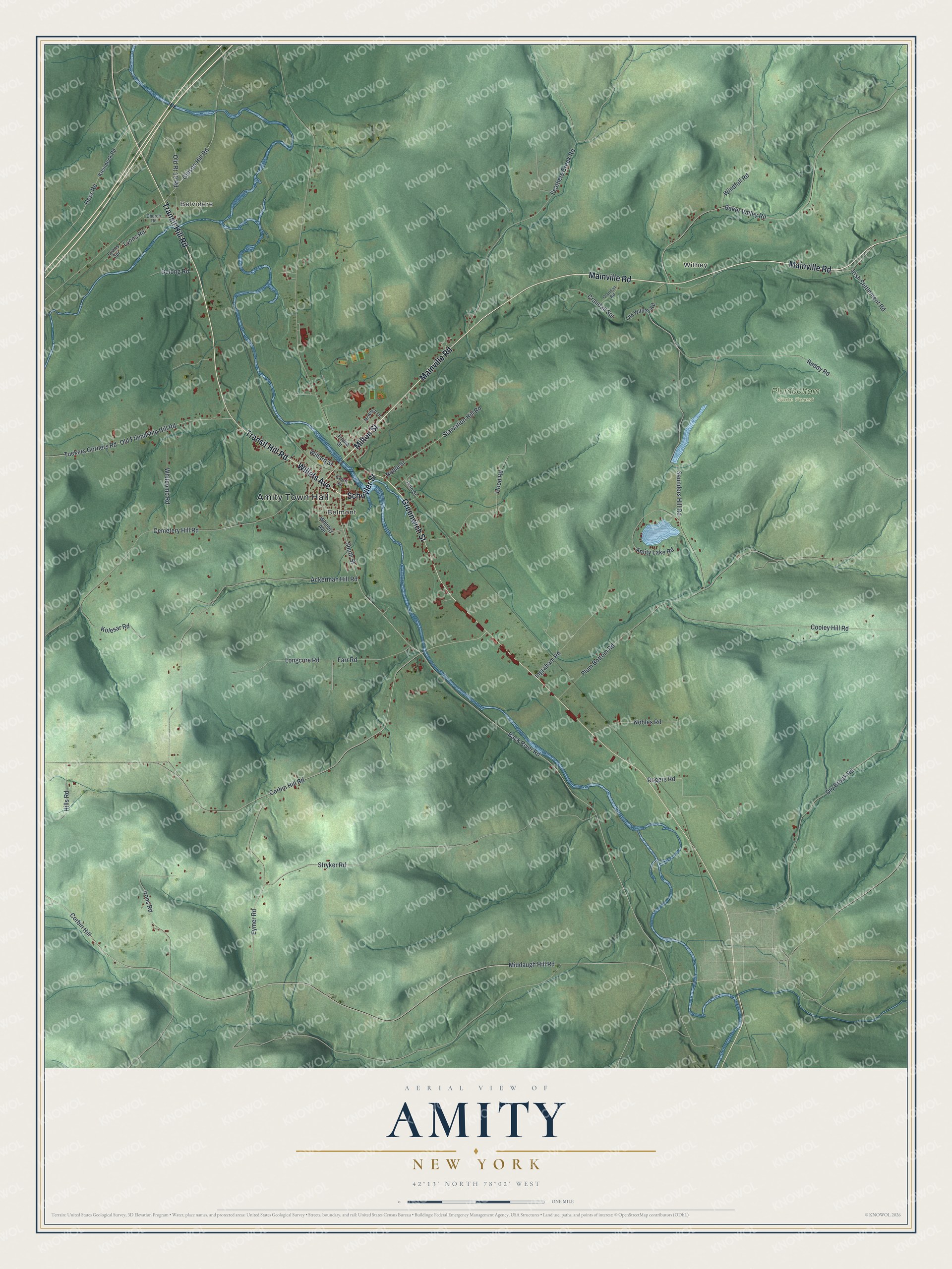 Watermarked full-map preview of Amity, New York