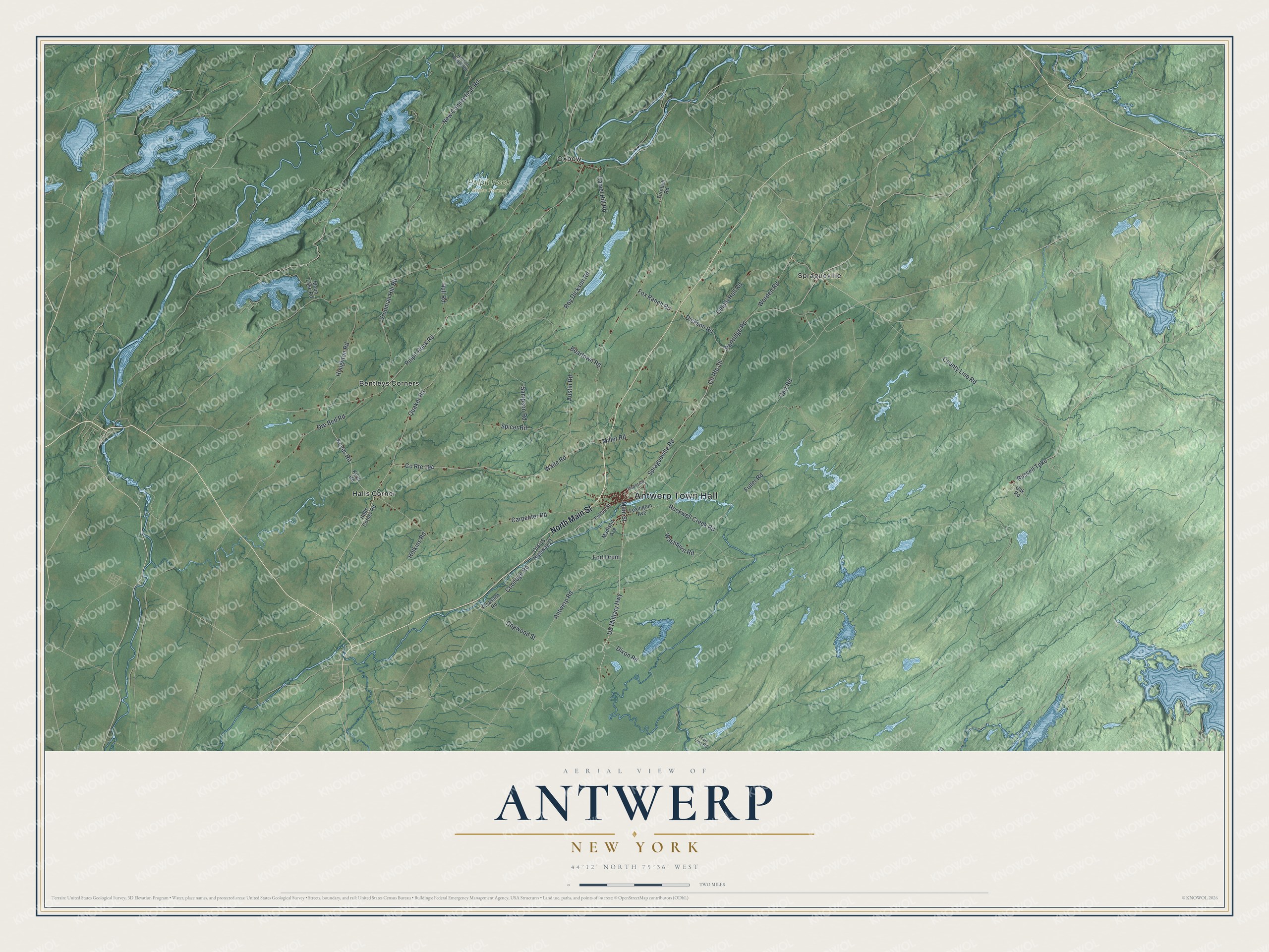 Watermarked full-map preview of Antwerp, New York