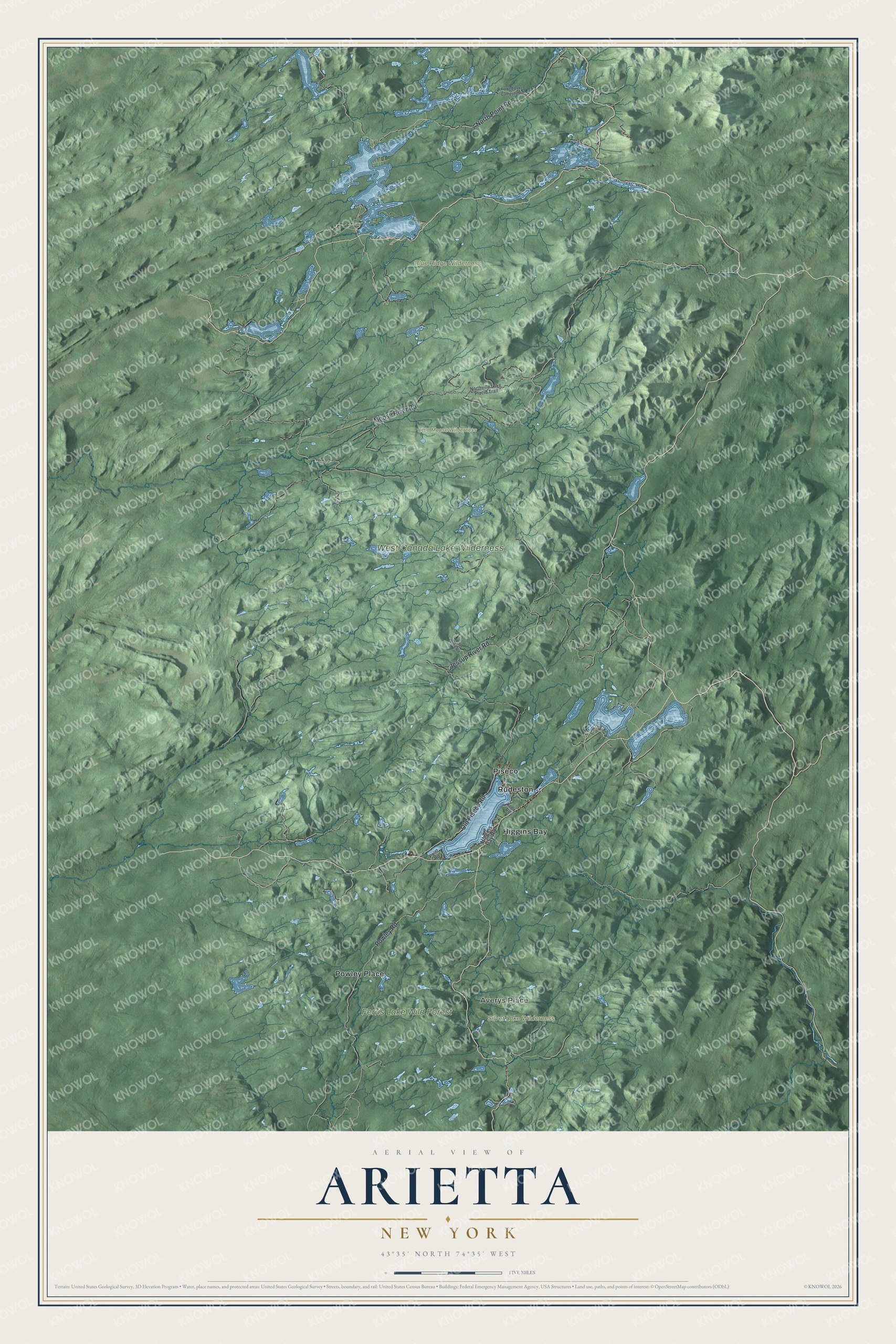 Watermarked full-map preview of Arietta, New York