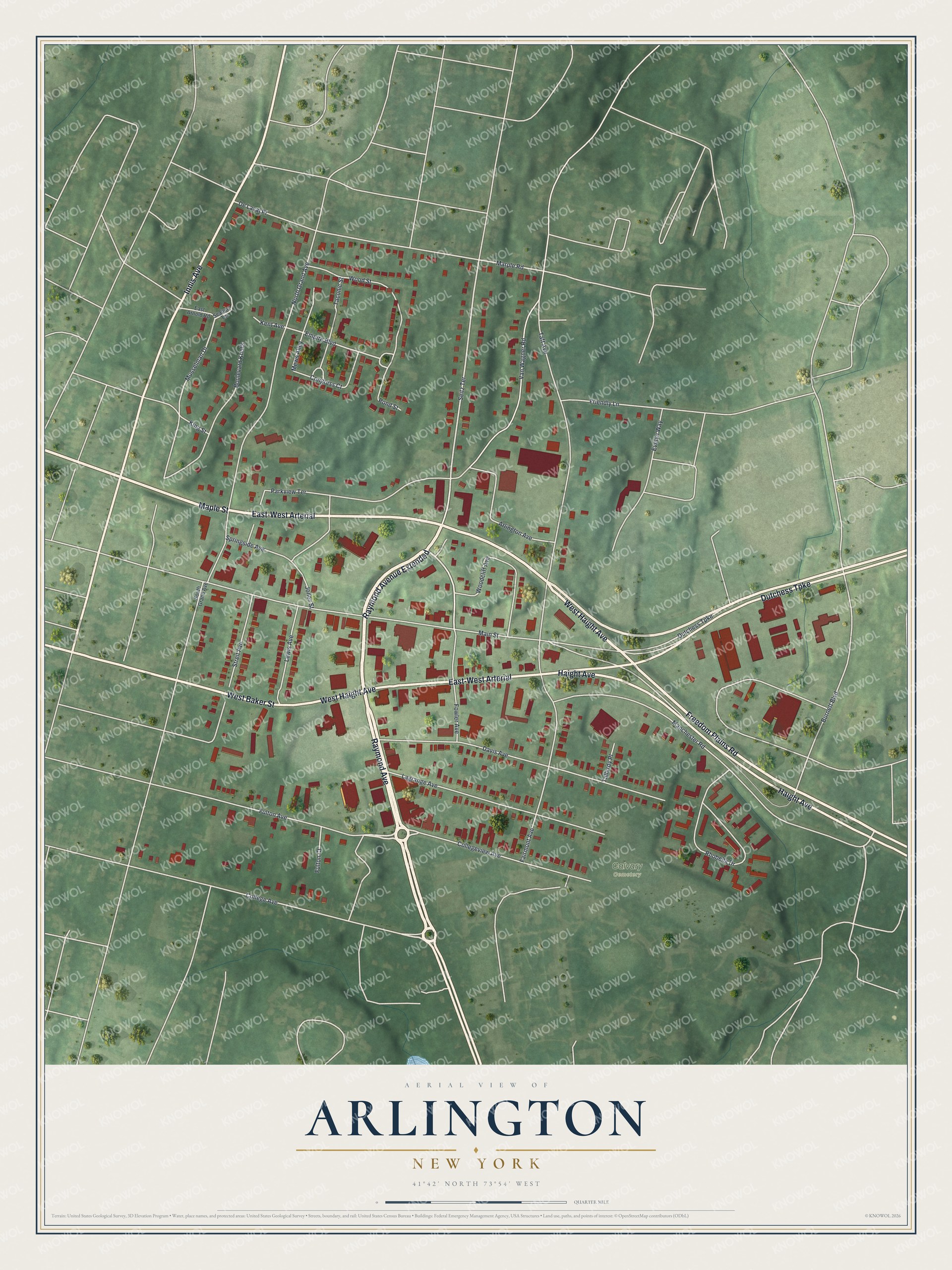 Watermarked full-map preview of Arlington, New York