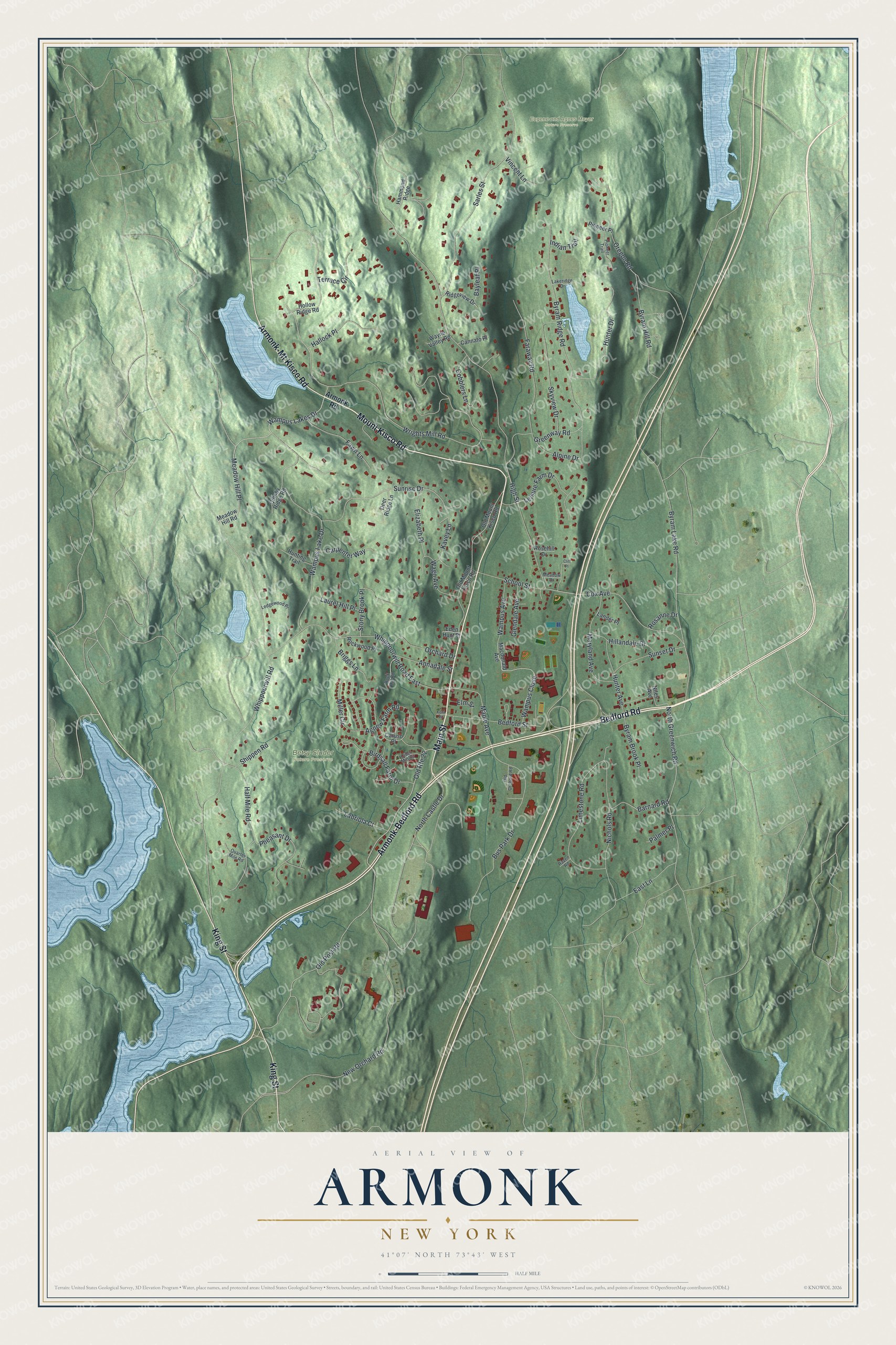 Watermarked full-map preview of Armonk, New York