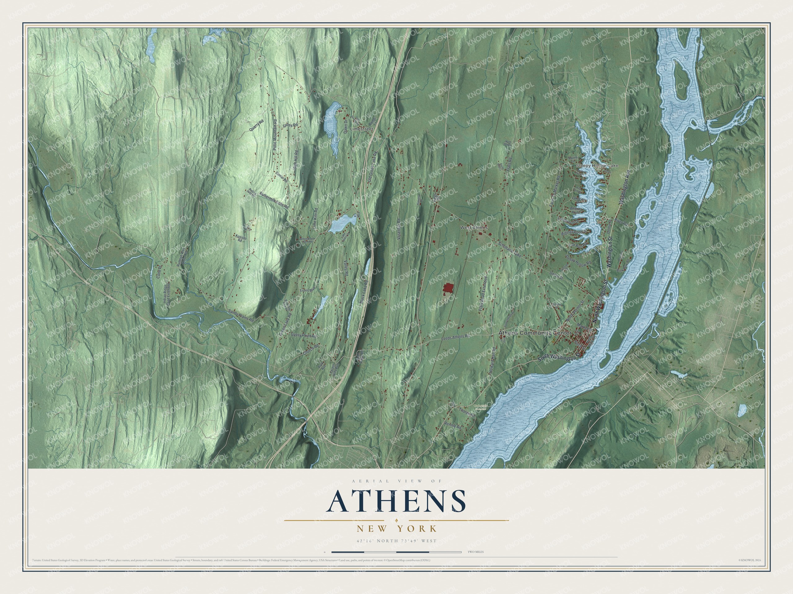 Watermarked full-map preview of Athens, New York