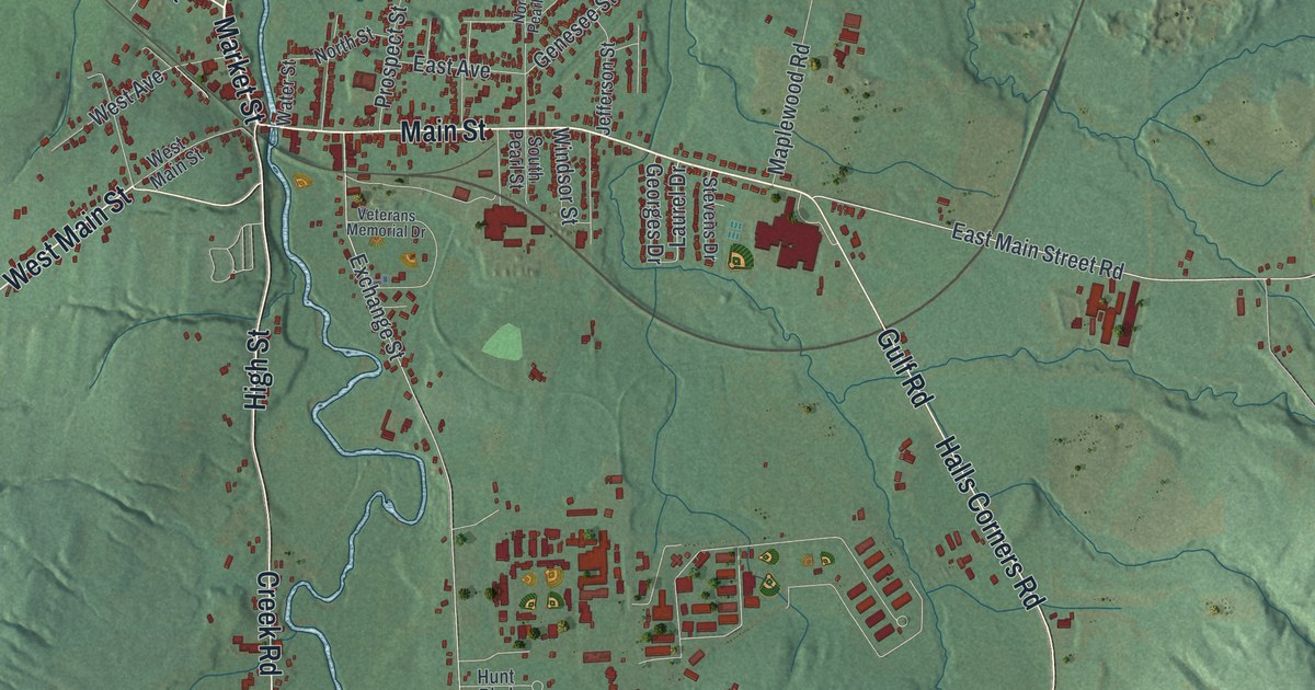 Map of Attica, New York