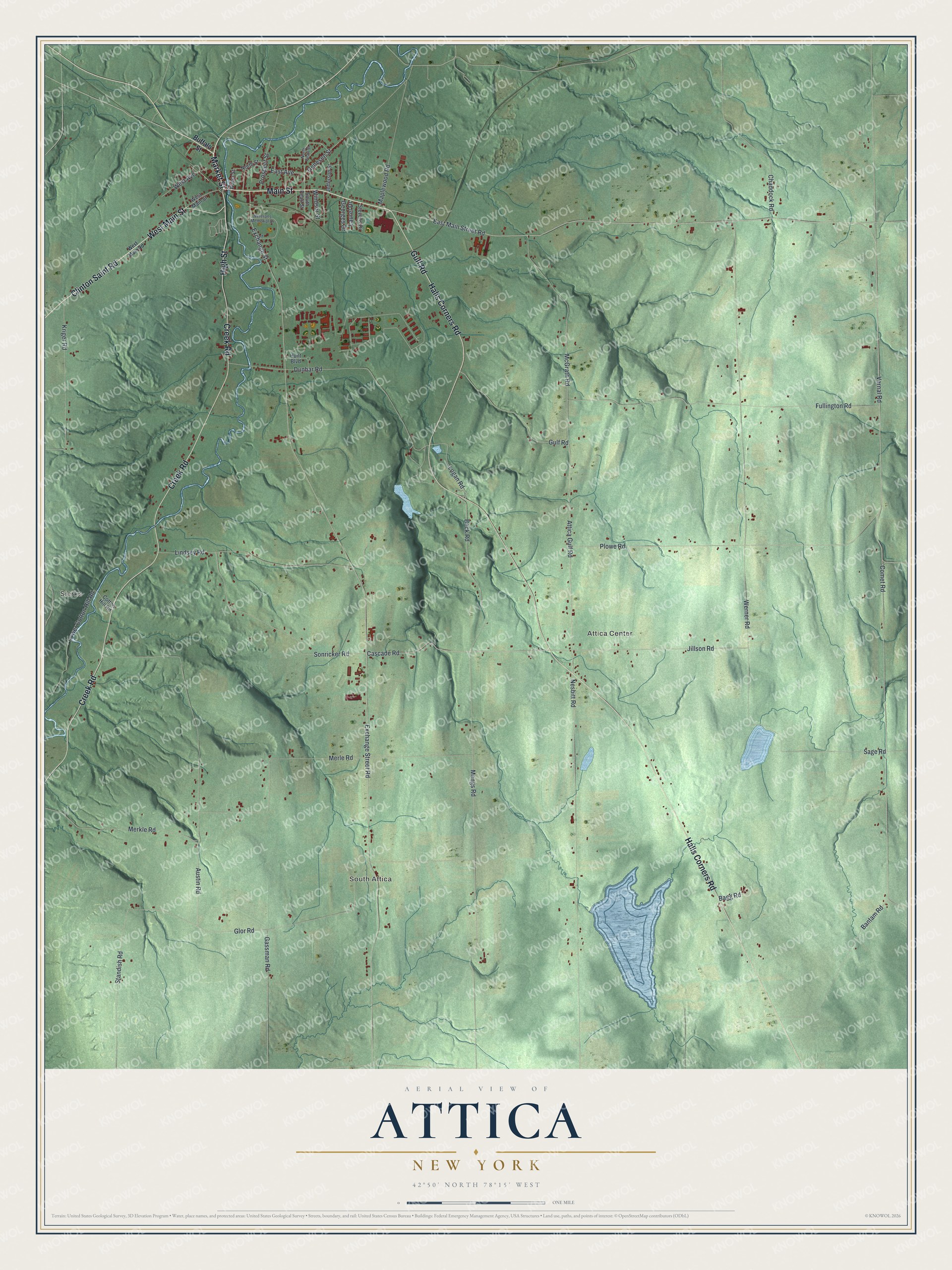 Watermarked full-map preview of Attica, New York