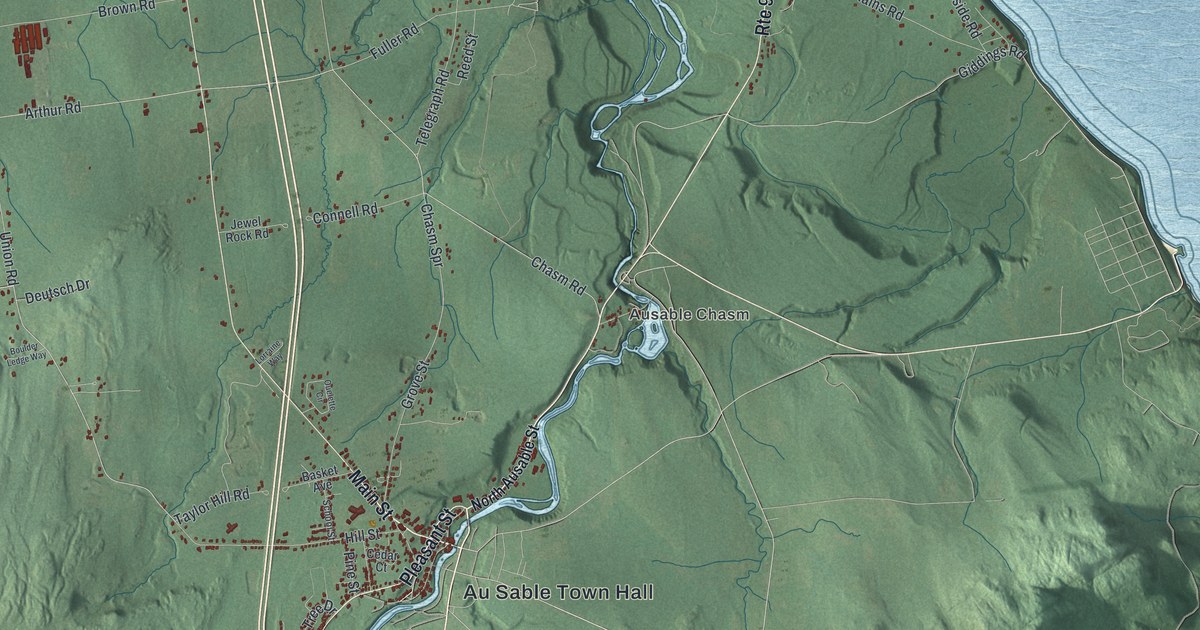 Map of Au Sable, New York