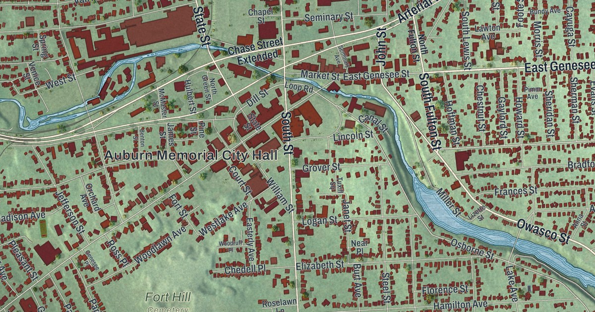 Map of Auburn, New York