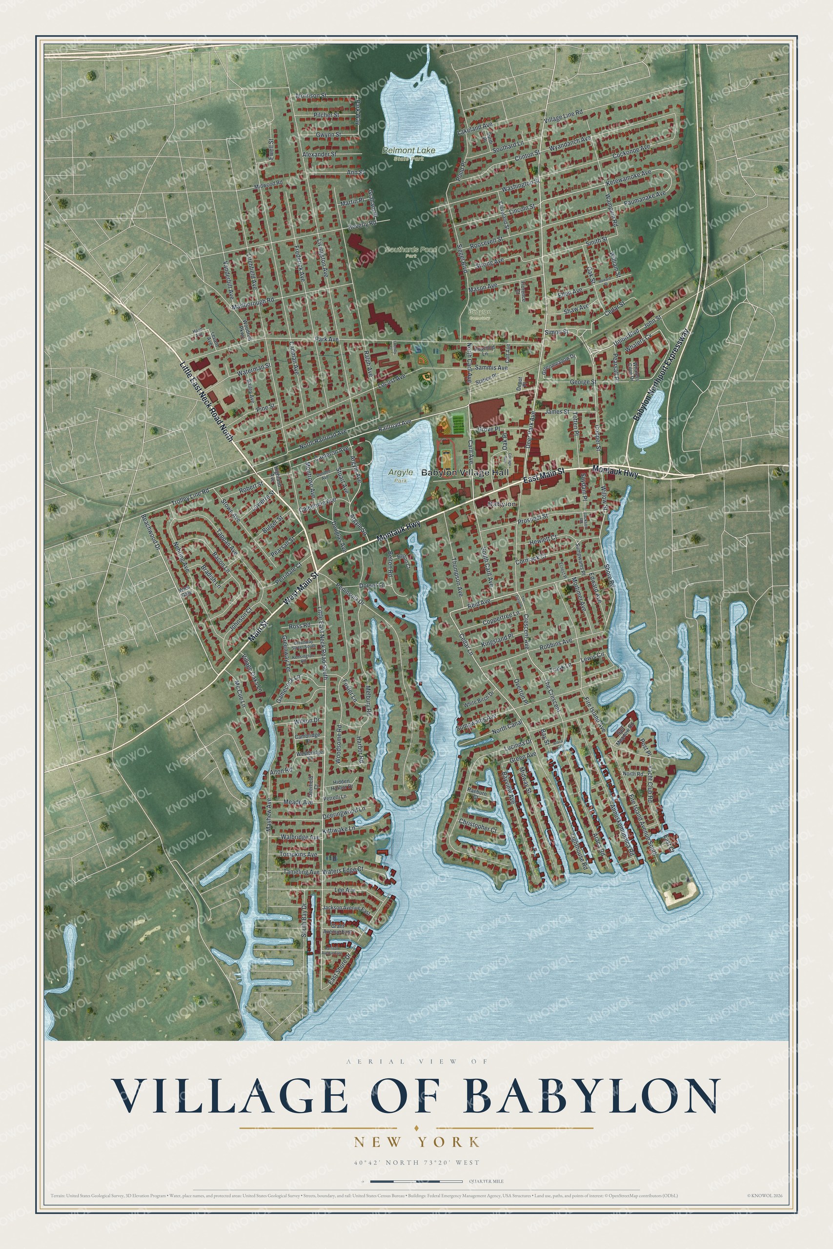 Watermarked full-map preview of Babylon, New York