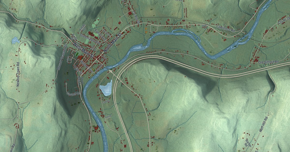 Map of Bainbridge, New York