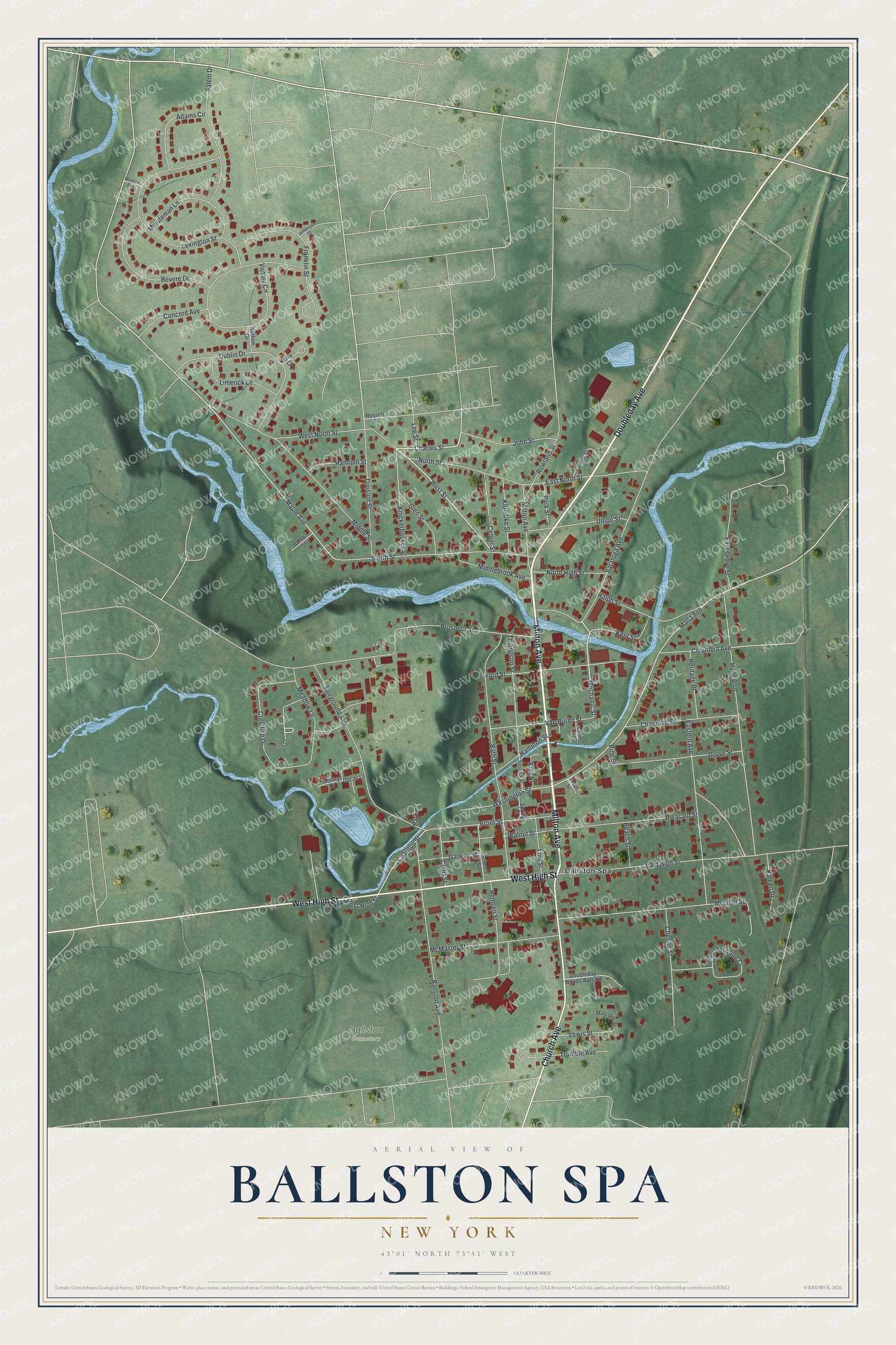 Watermarked full-map preview of Ballston Spa, New York