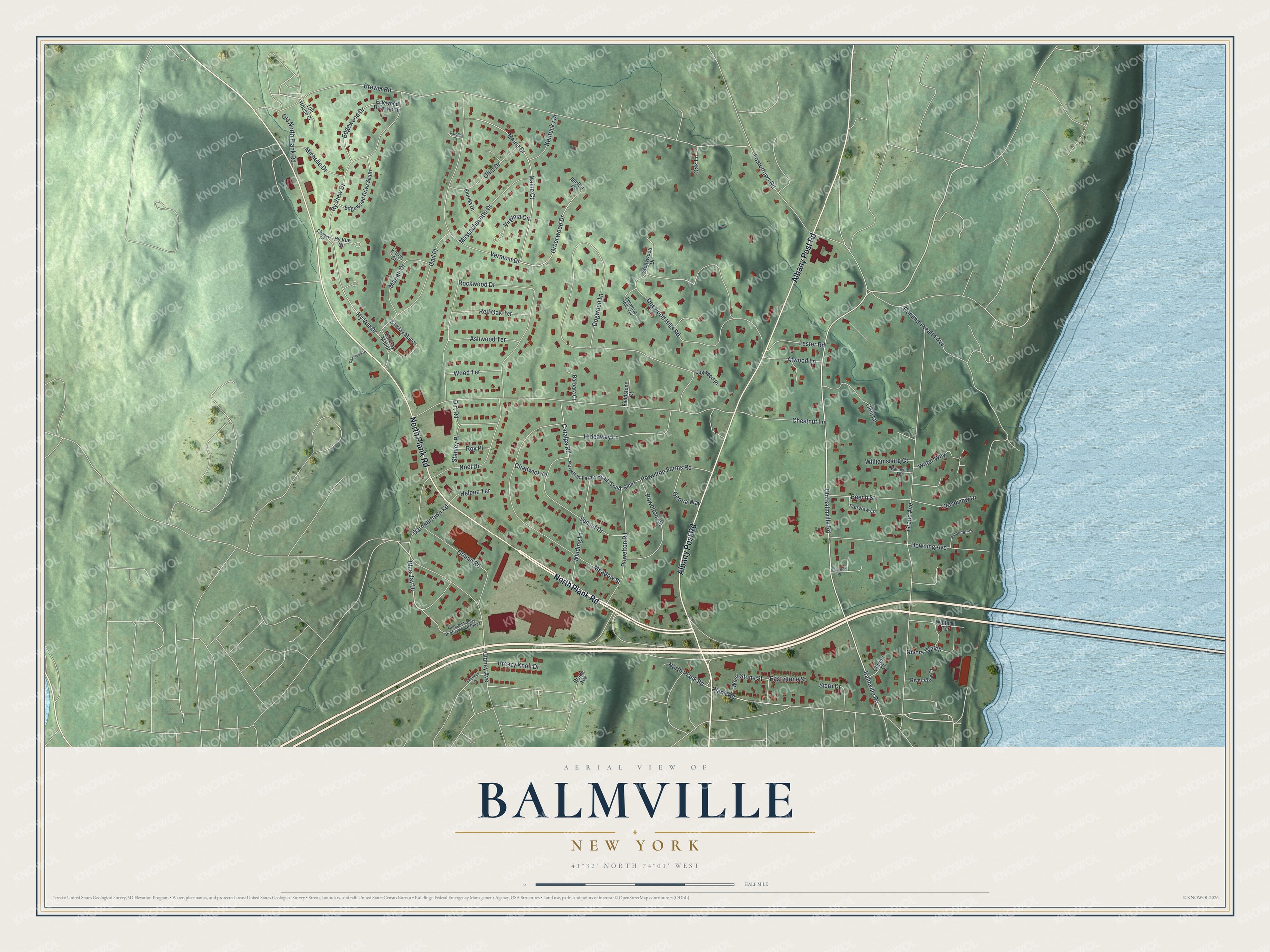 Watermarked full-map preview of Balmville, New York