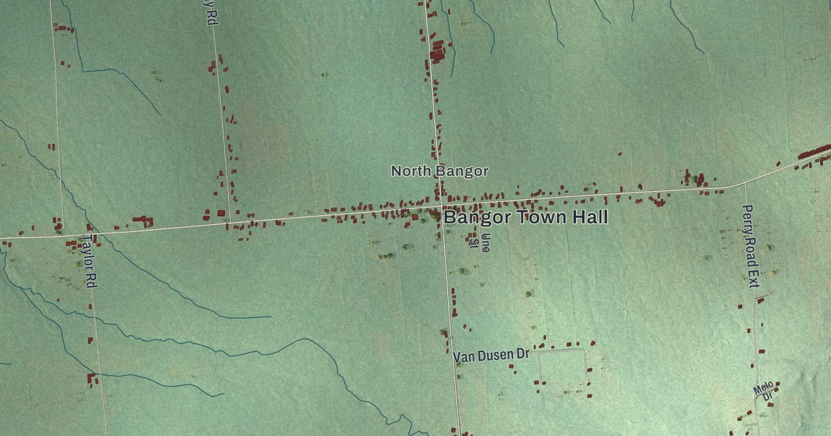 Map of Bangor, New York