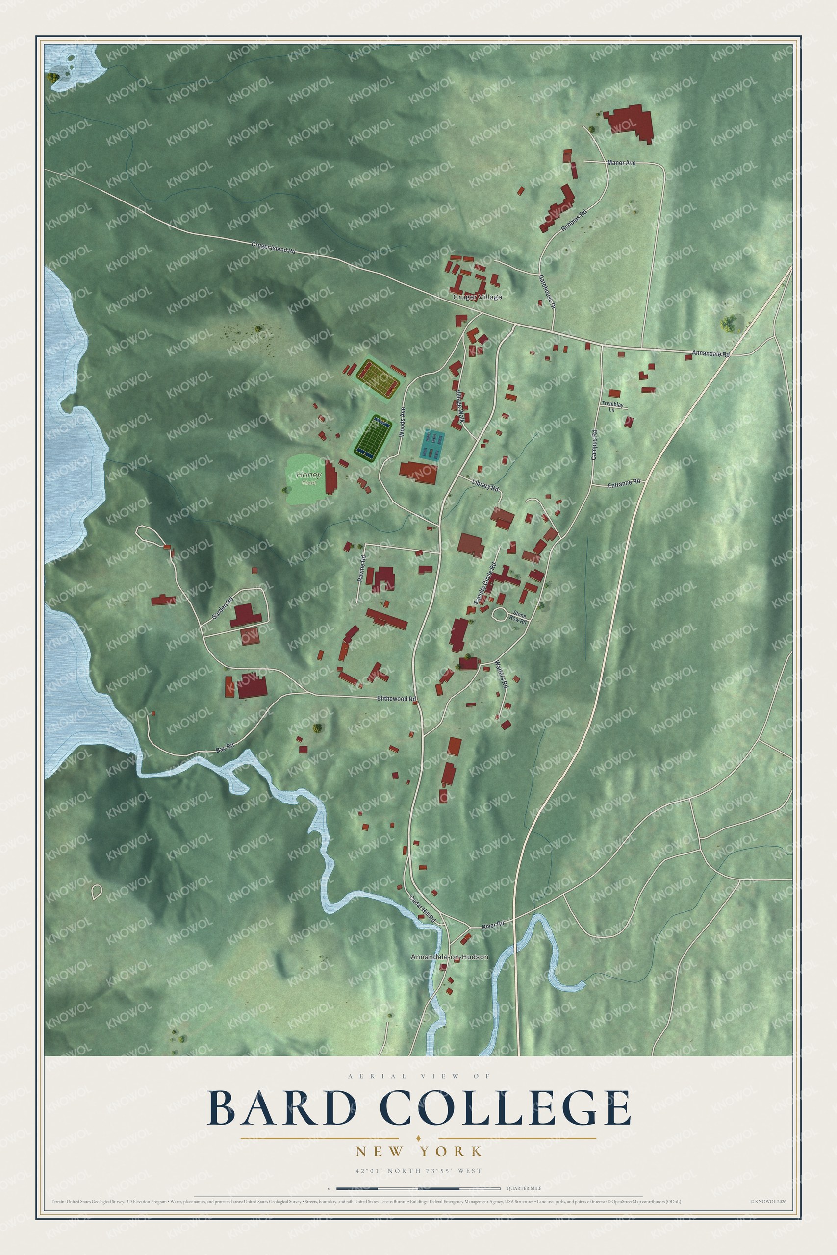 Watermarked full-map preview of Bard College, New York