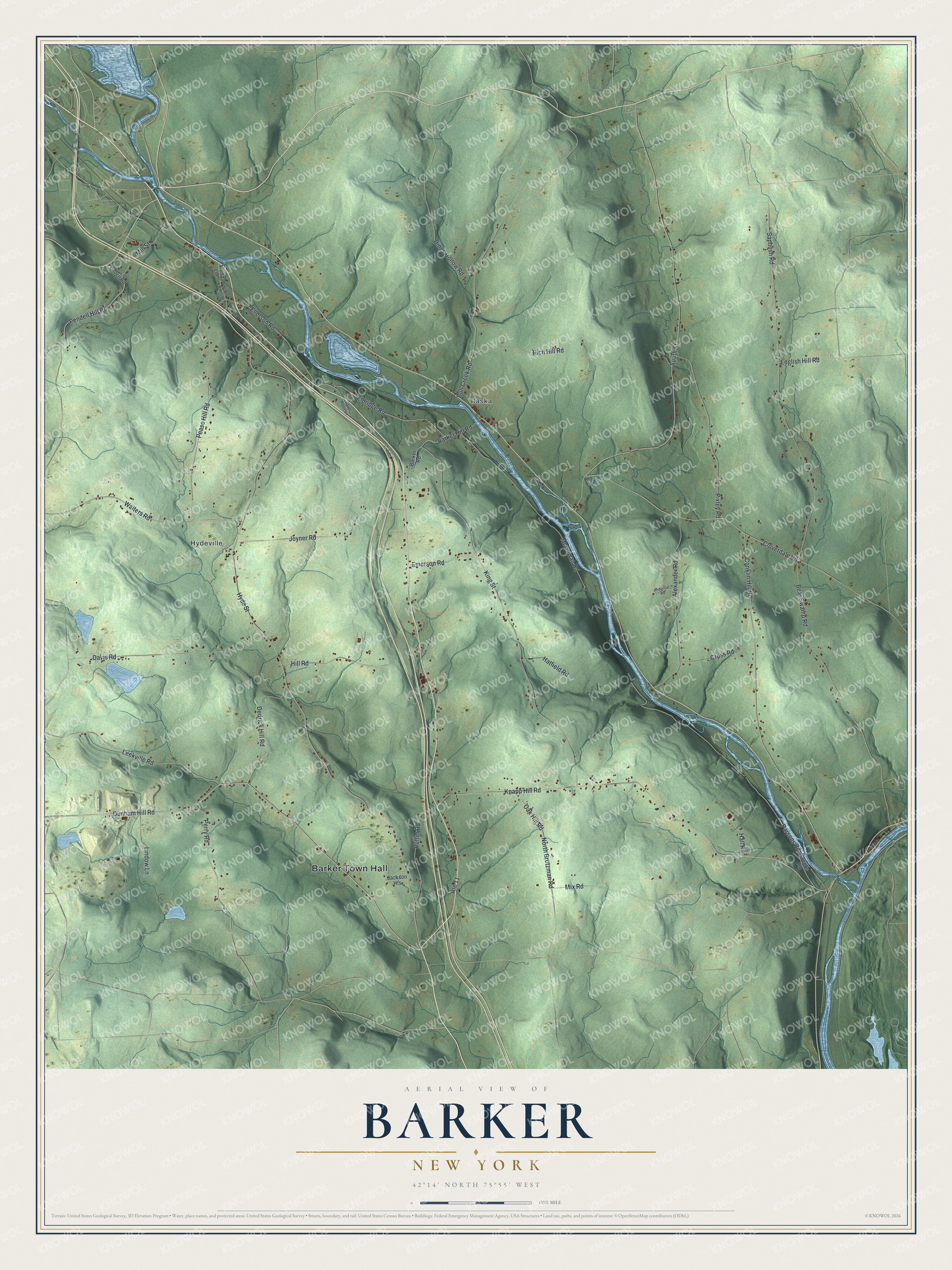 Watermarked full-map preview of Barker, New York