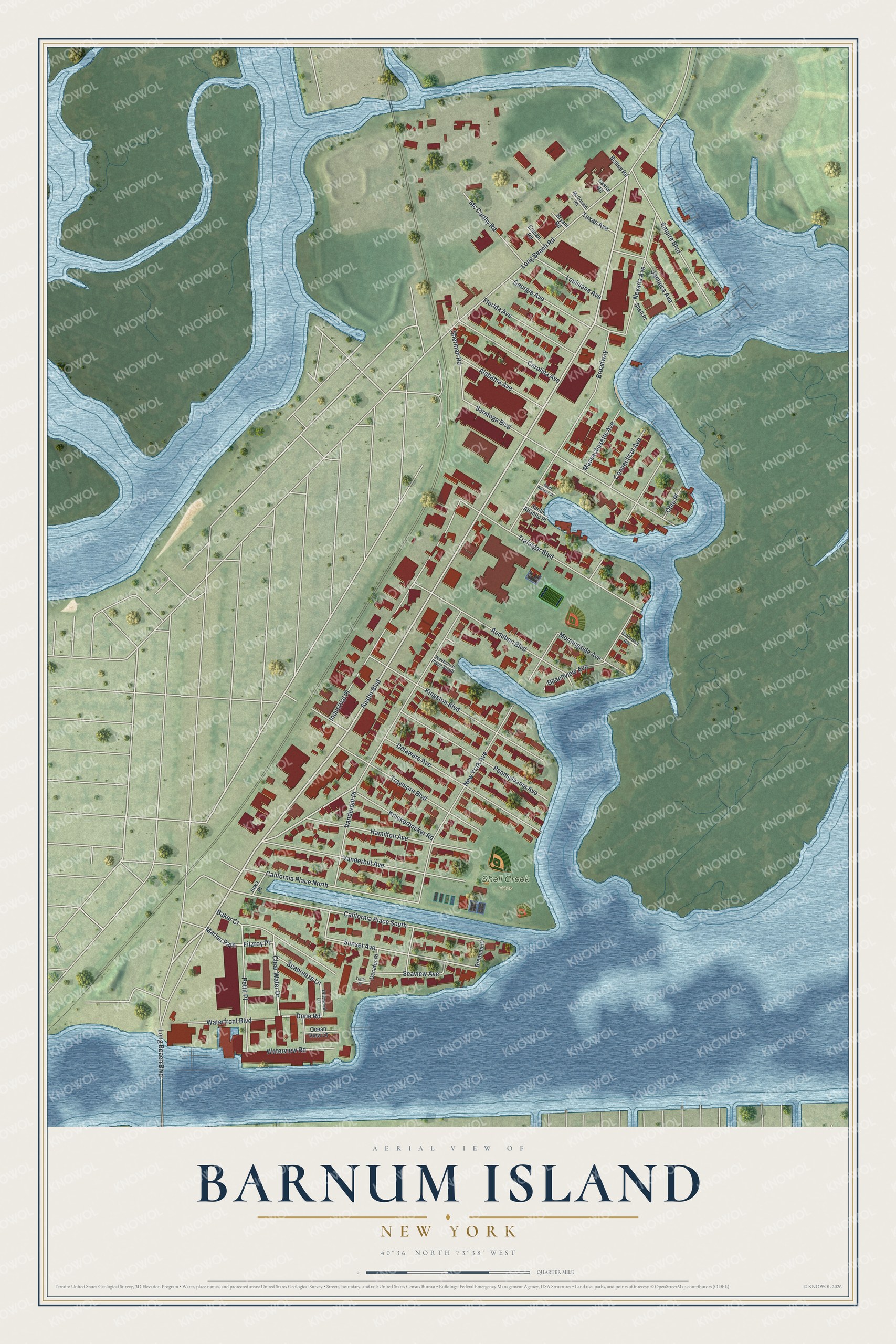 Watermarked full-map preview of Barnum Island, New York