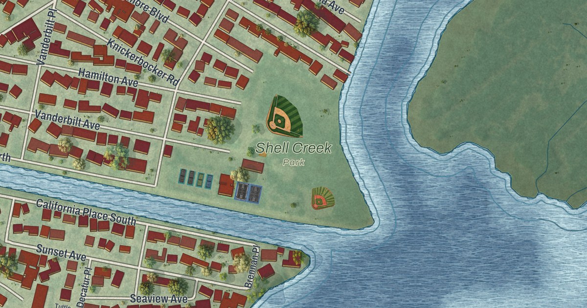 Map of Barnum Island, New York