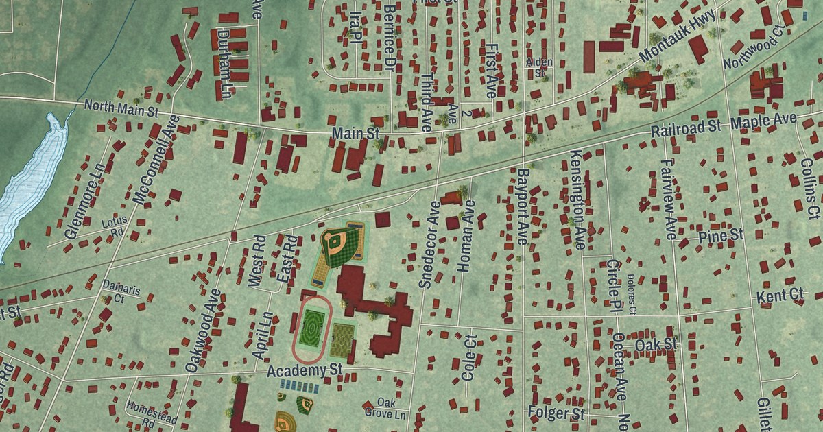 Map of Bayport, New York