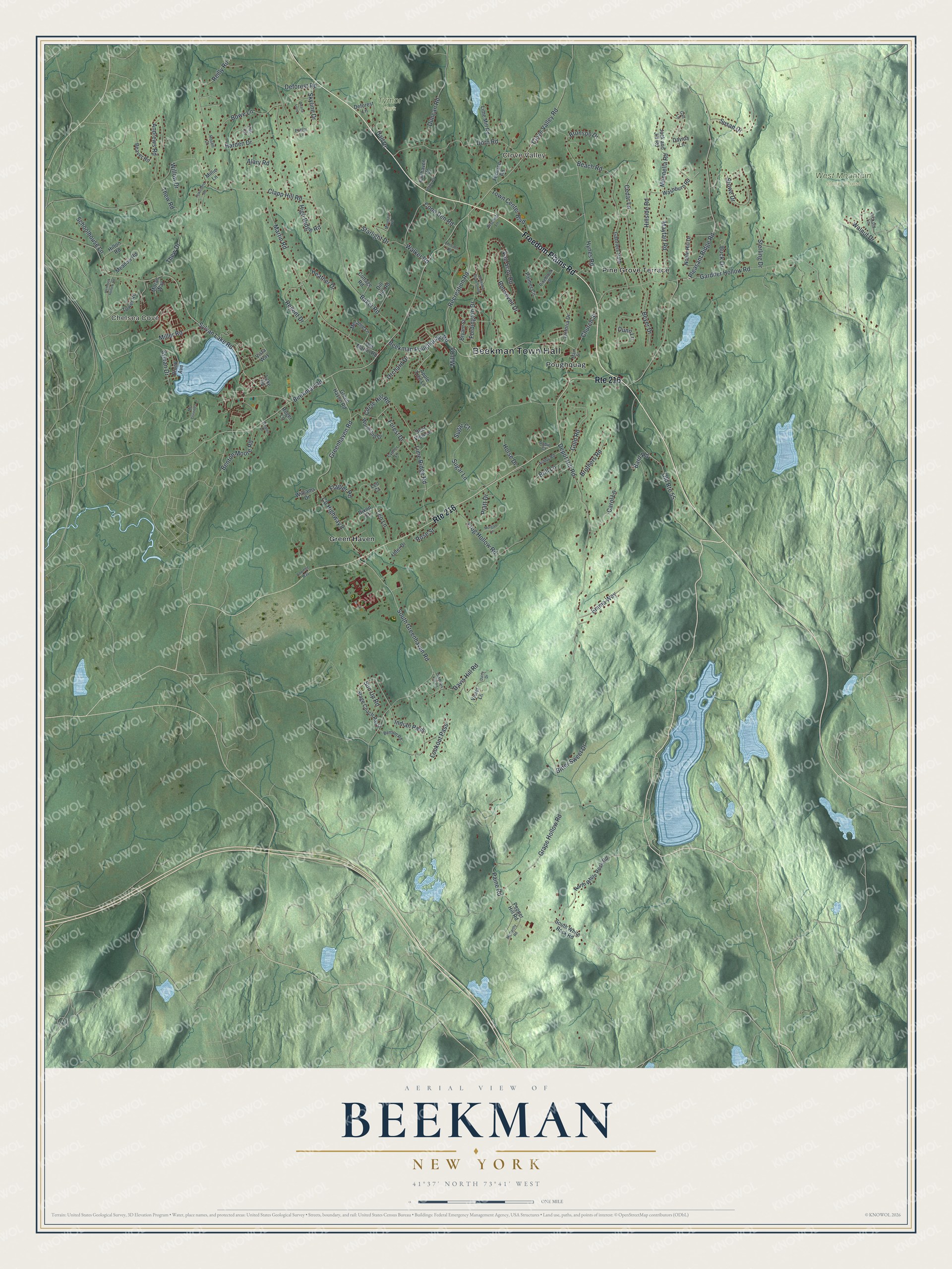 Watermarked full-map preview of Beekman, New York