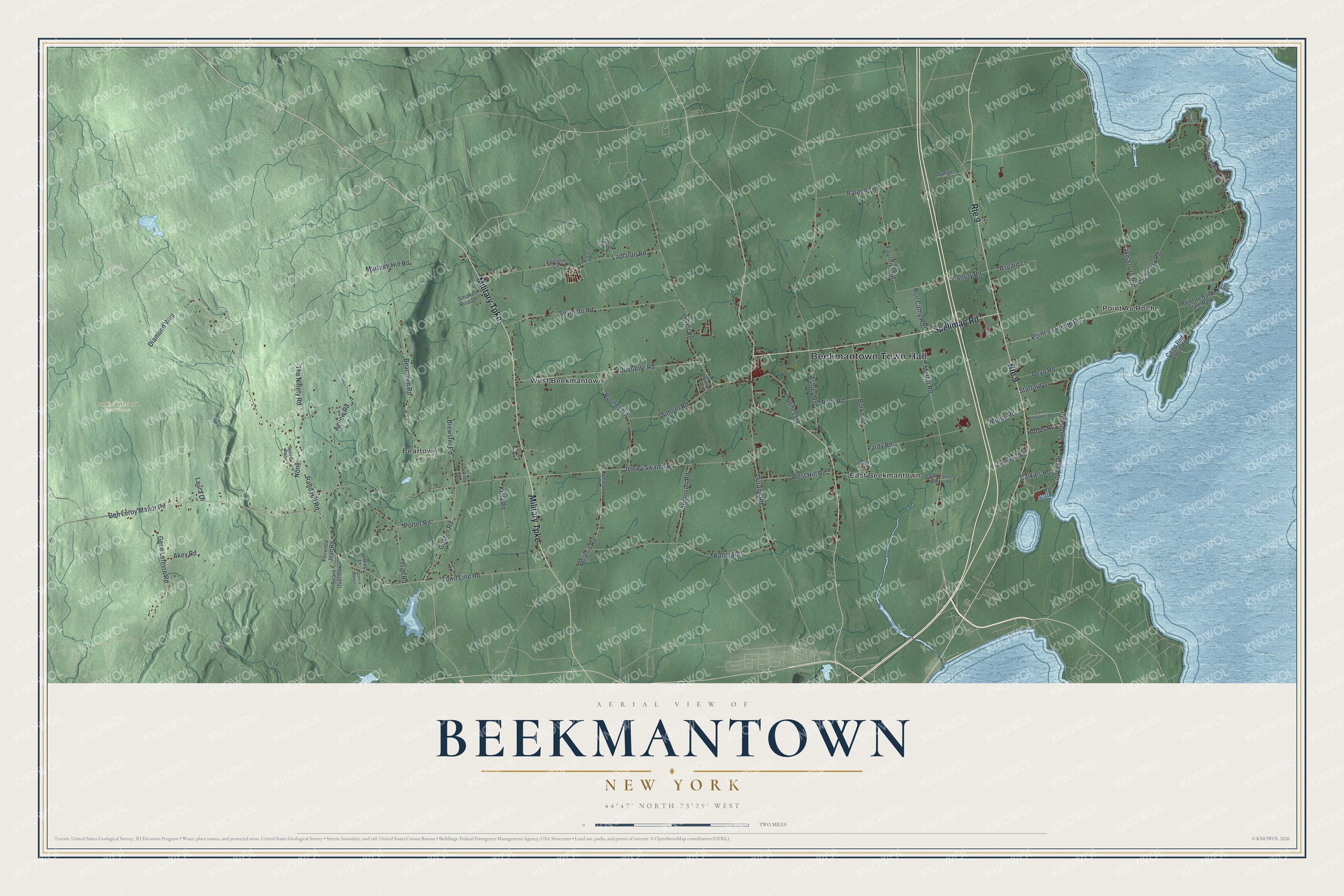 Watermarked full-map preview of Beekmantown, New York